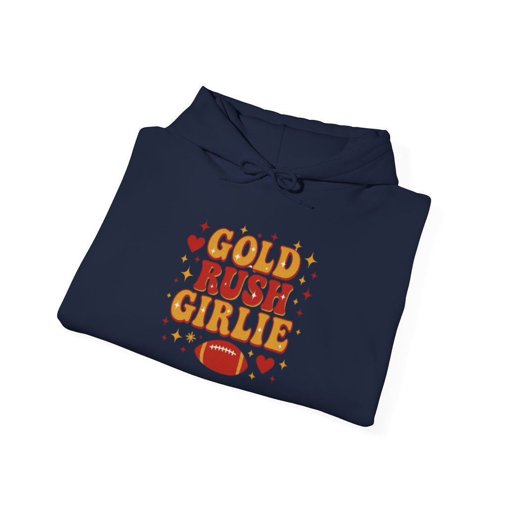Gold Rush Girlie Football Themed Hoodie