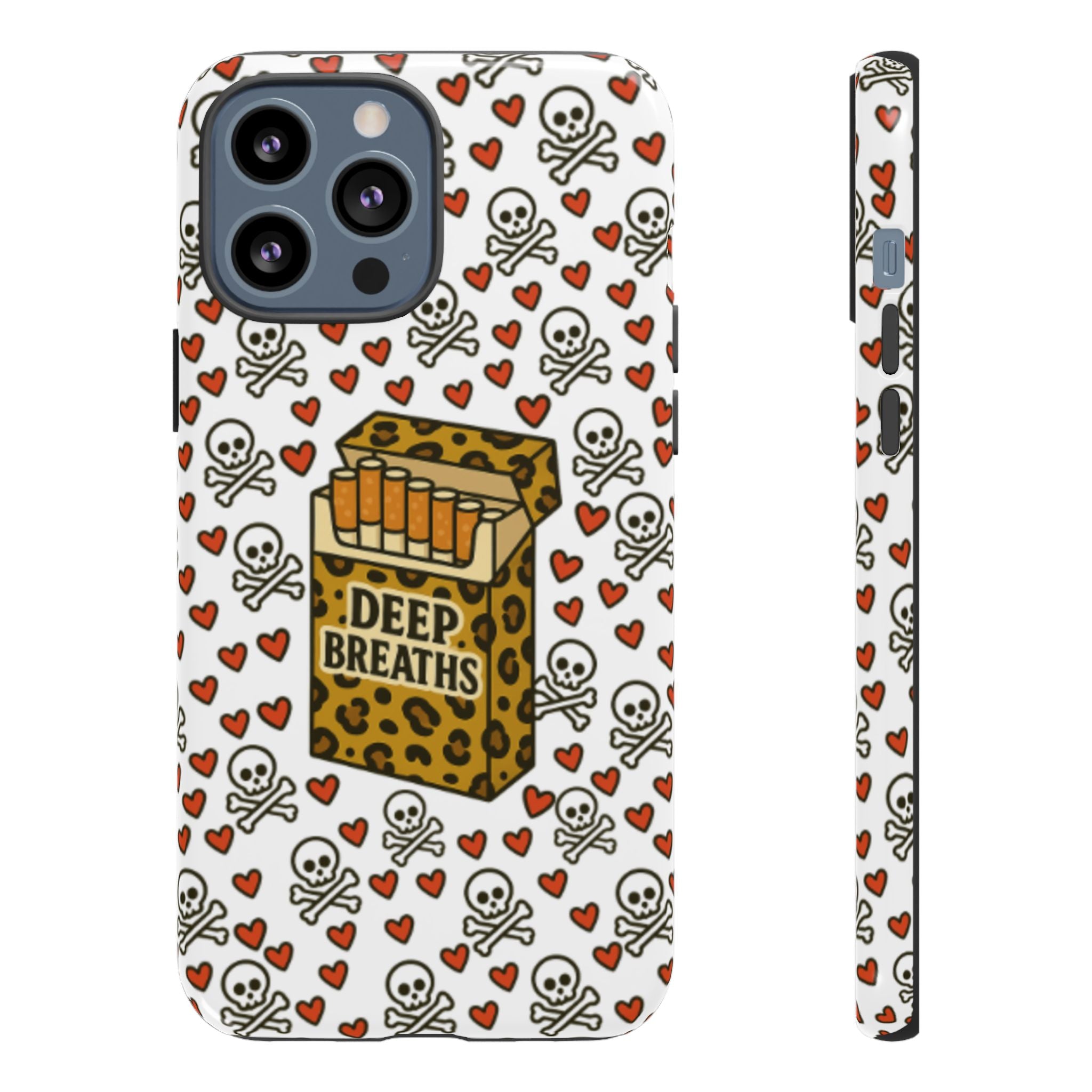 'Deep Breaths' Cigs & Skulls Phone Case