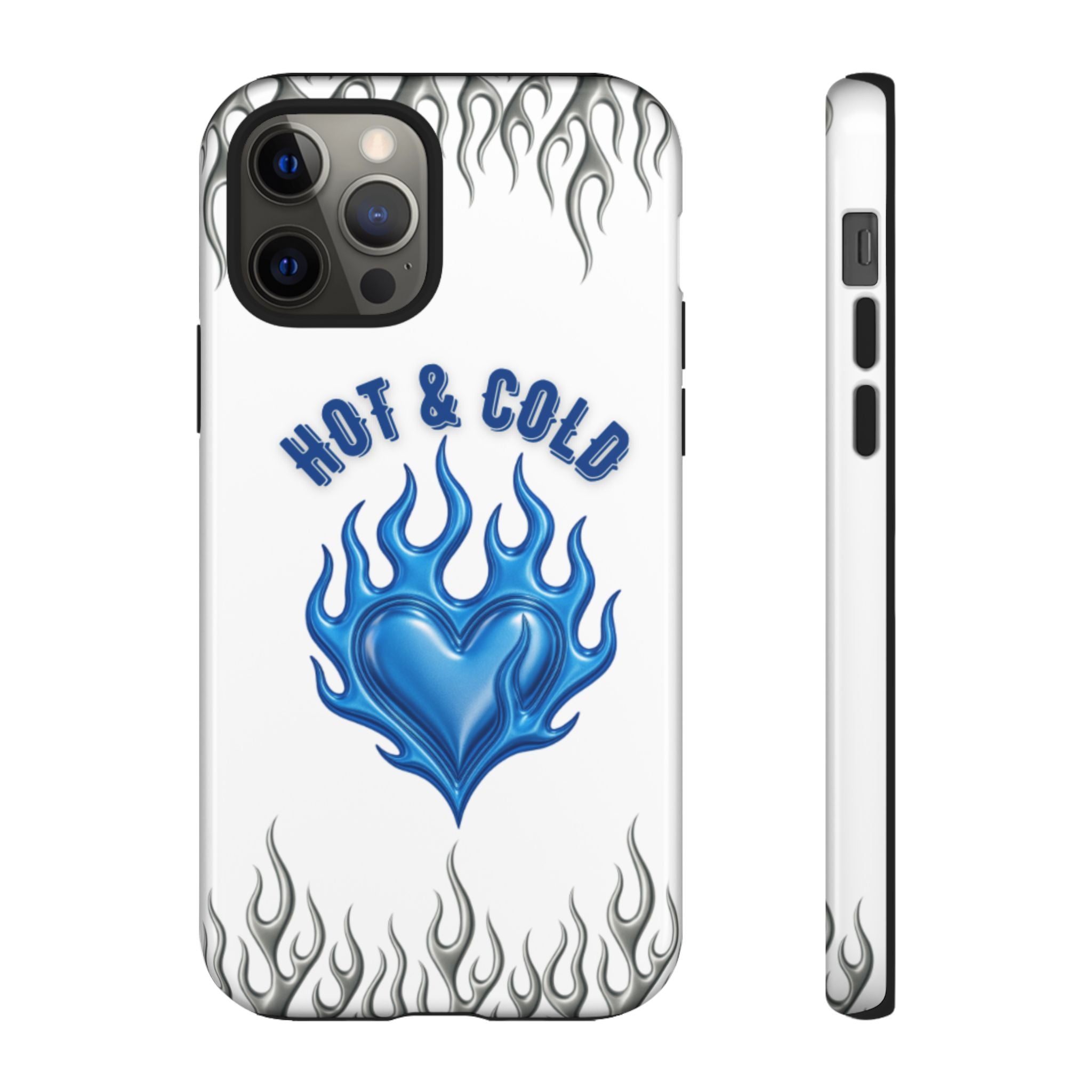 Hot & Cold Blue Flame Heart Phone Case