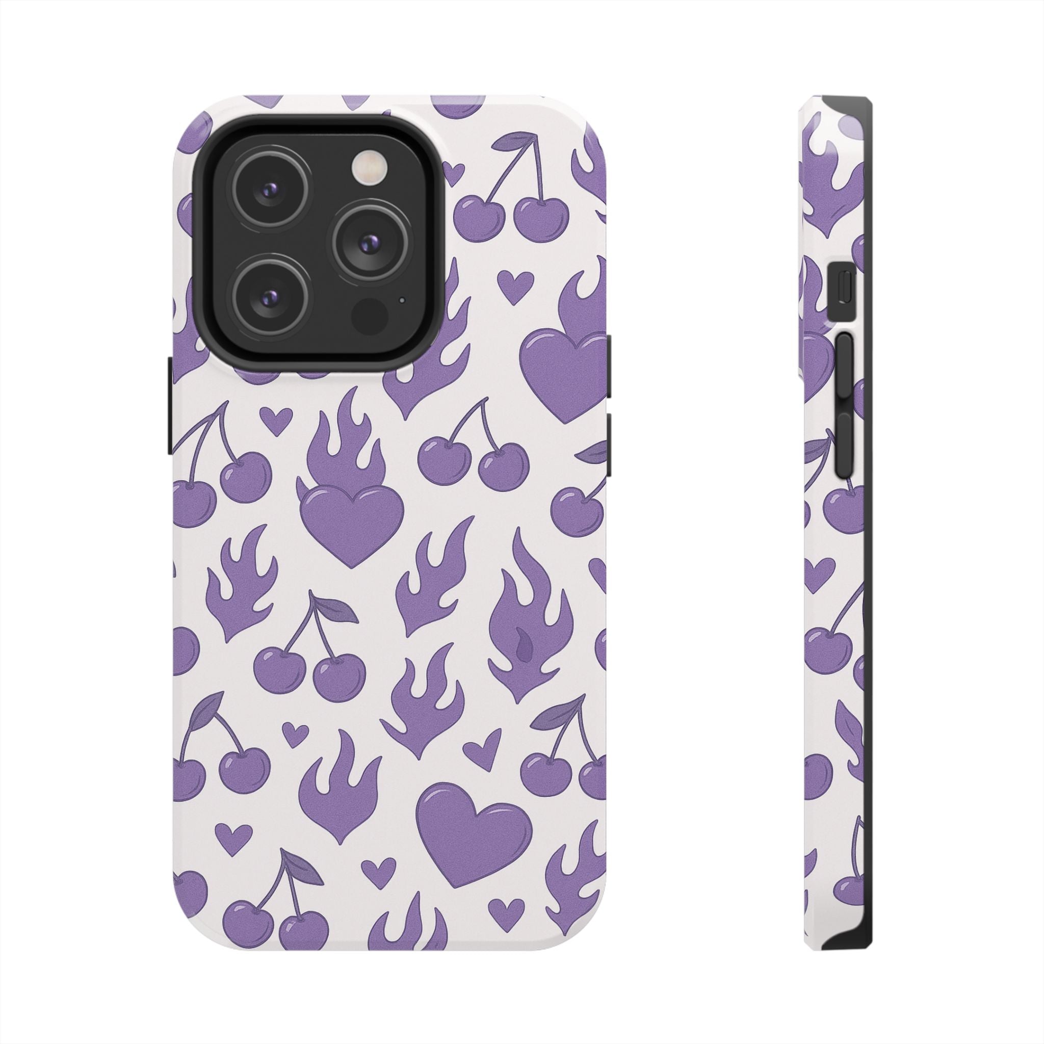 Purple Flaming Heart Phone Case