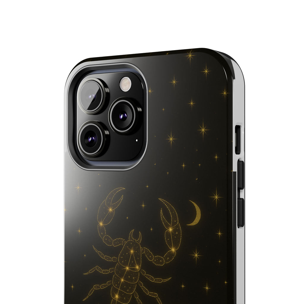 Scorpio Constellation Tough Phone Case — Black & Gold Zodiac Protection