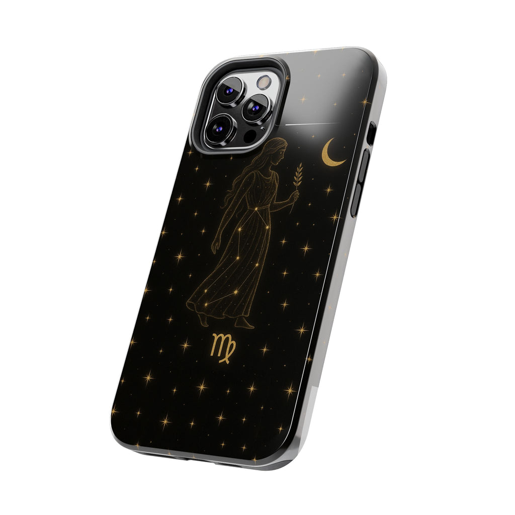 Virgo Tough Phone Case — Gold Constellation Zodiac Design