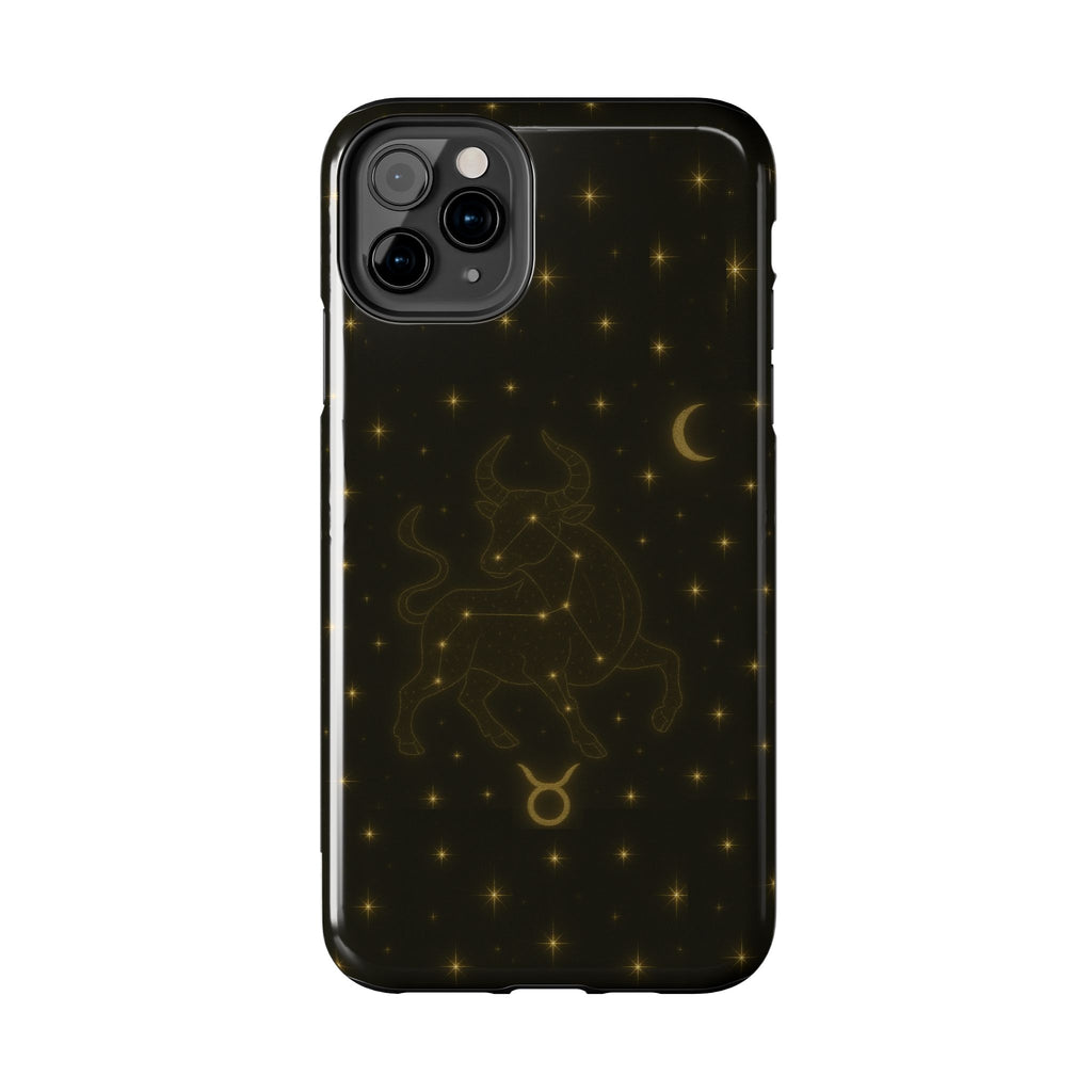 Taurus Constellation Tough Phone Case — Gold Zodiac Bull Phone Case