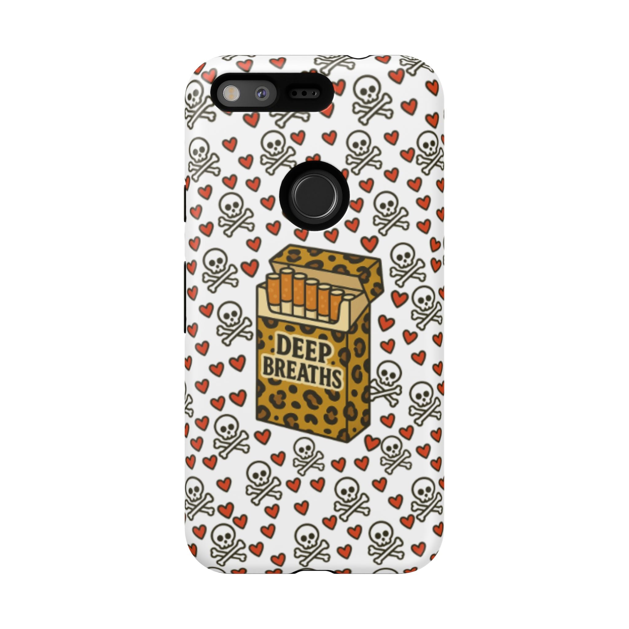 'Deep Breaths' Cigs & Skulls Phone Case