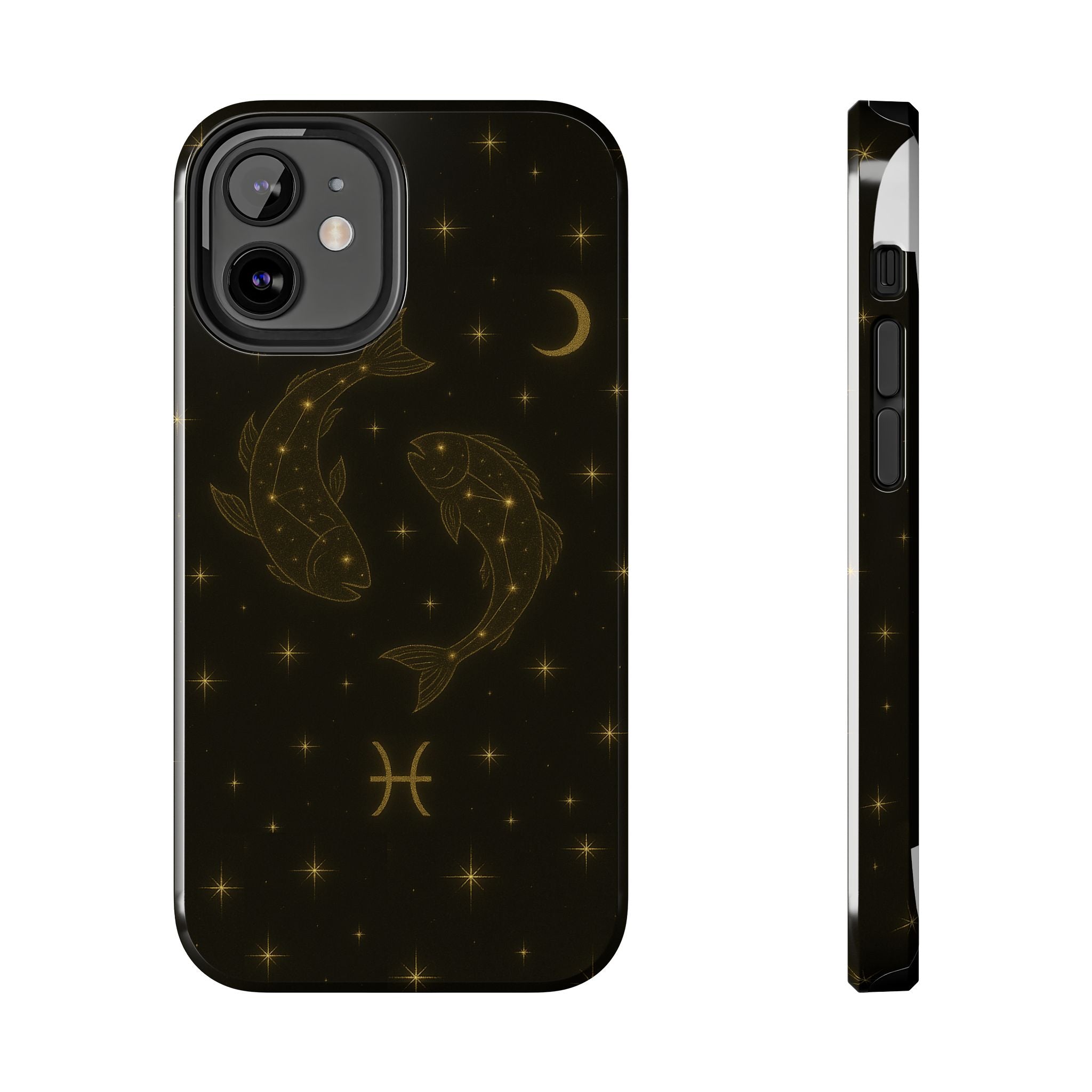 Pisces Zodiac Tough Phone Case — Gold Koi Constellation Design