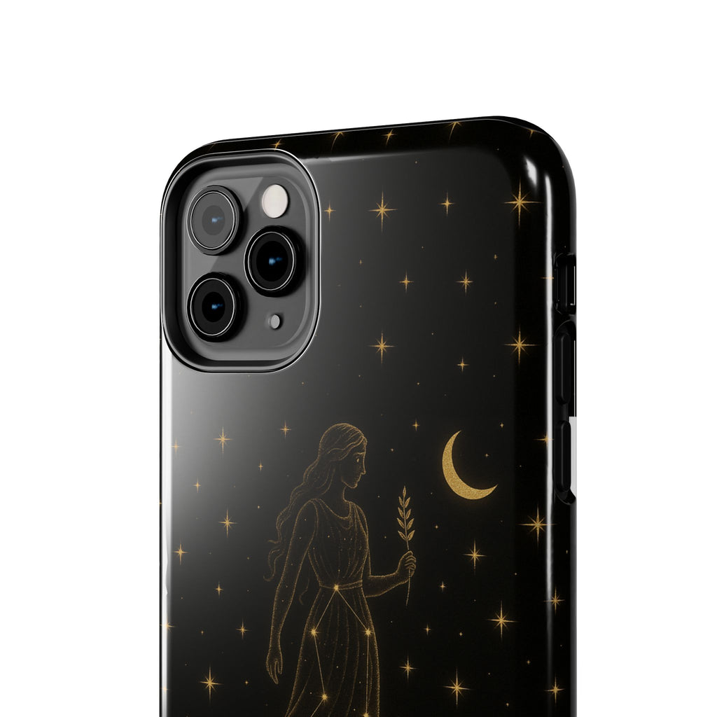 Virgo Tough Phone Case — Gold Constellation Zodiac Design