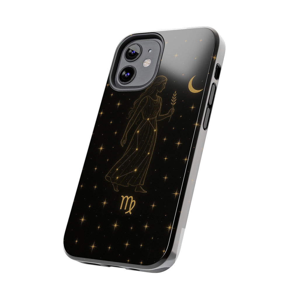 Virgo Tough Phone Case — Gold Constellation Zodiac Design