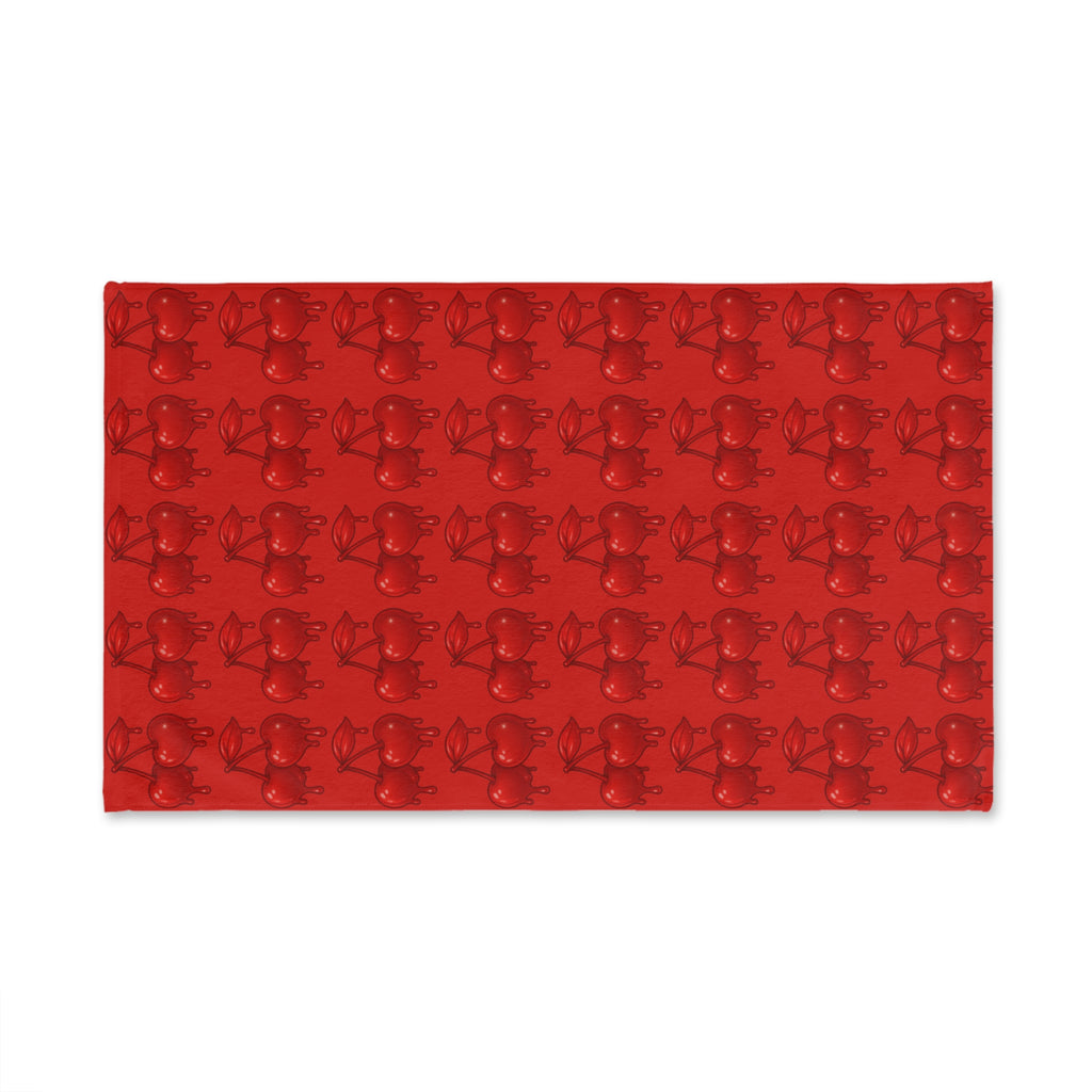 Red Cherry Drip Pattern Hand Towel