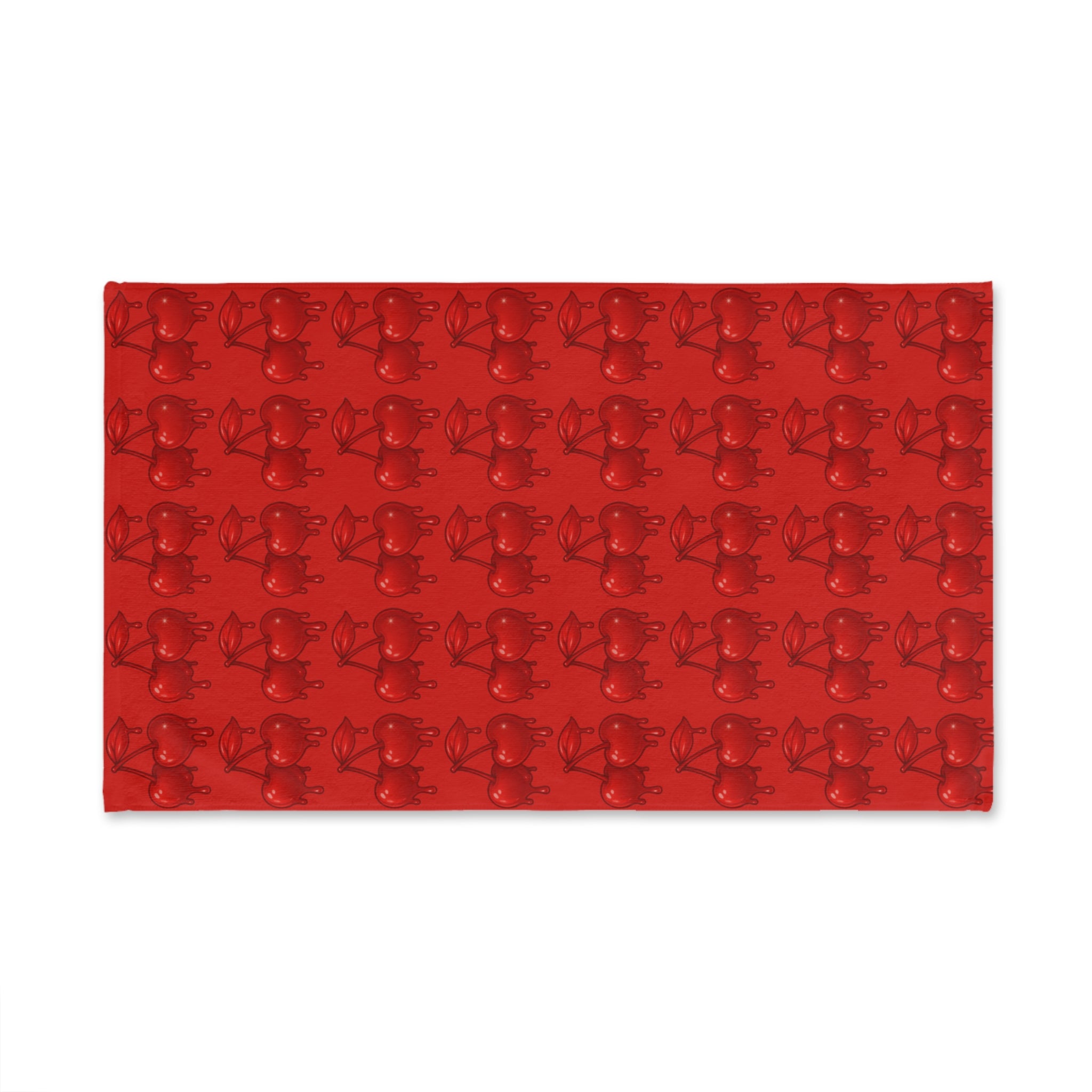Red Cherry Drip Pattern Hand Towel