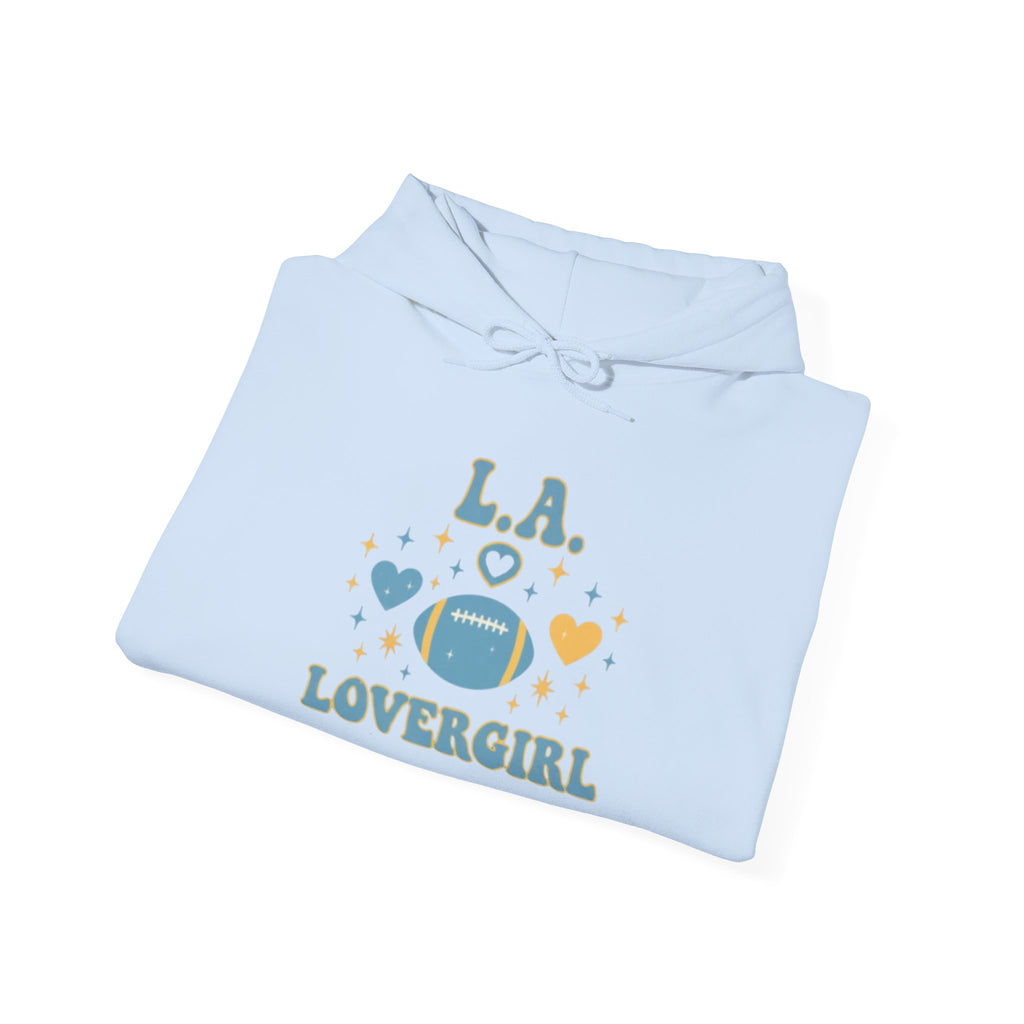 Los Angeles Lovergirl Hoodie — Cute Heart & Football Graphic Pullover