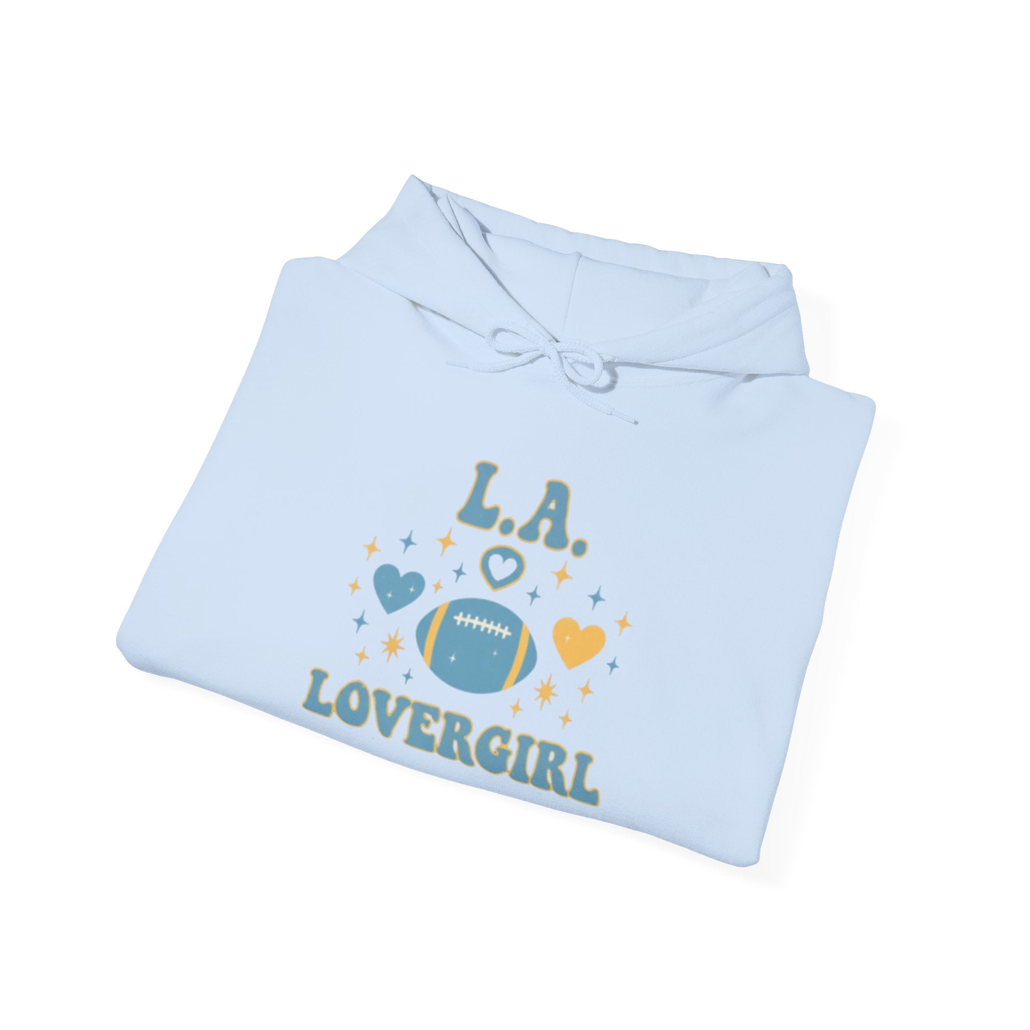 Los Angeles Lovergirl Hoodie — Cute Heart & Football Graphic Pullover