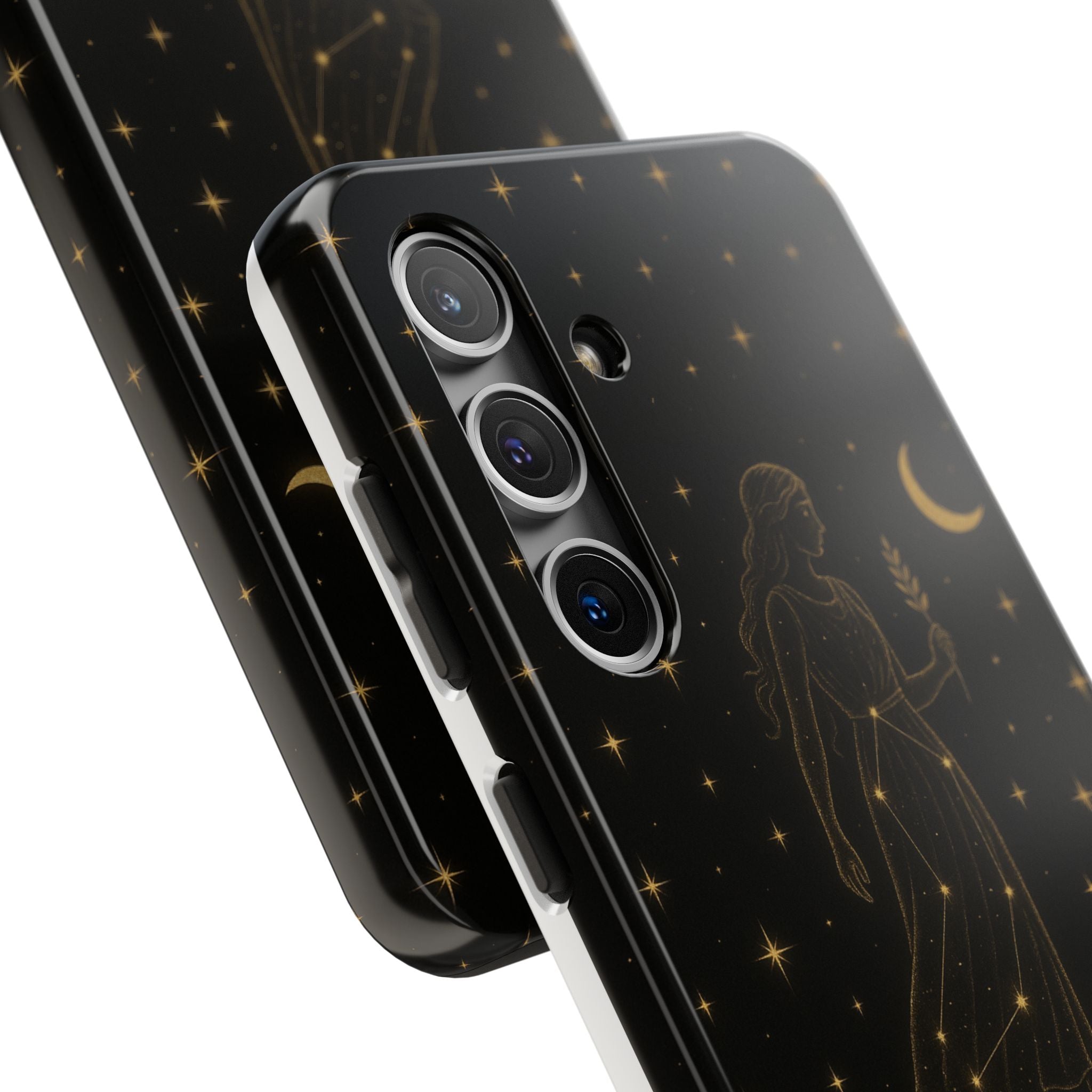 Virgo Tough Phone Case — Gold Constellation Zodiac Design