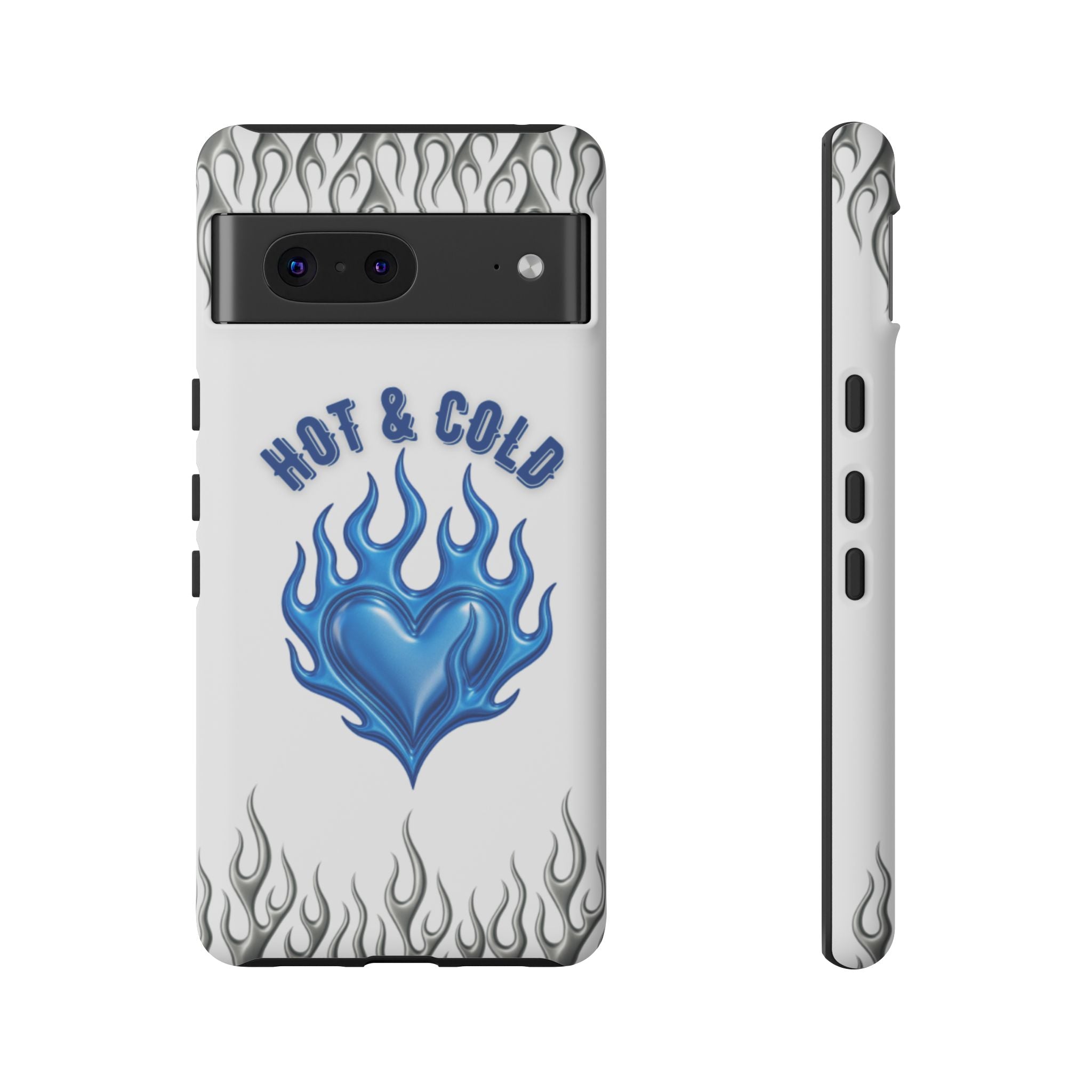 Hot & Cold Blue Flame Heart Phone Case
