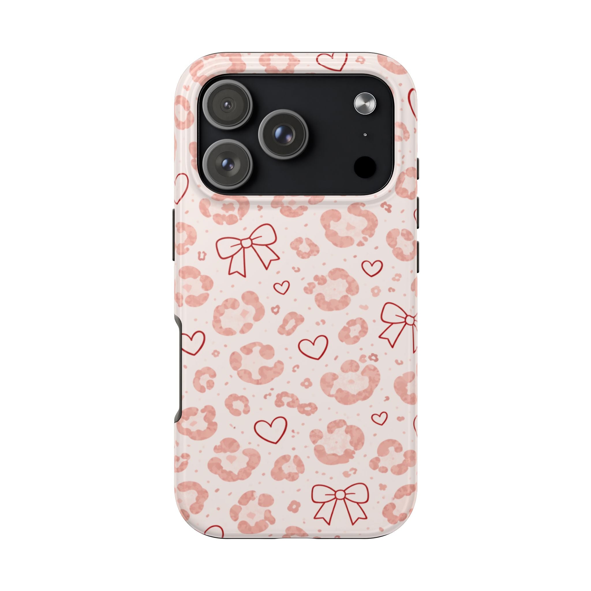 Pink Leopard, Hearts & Bows Phone Case