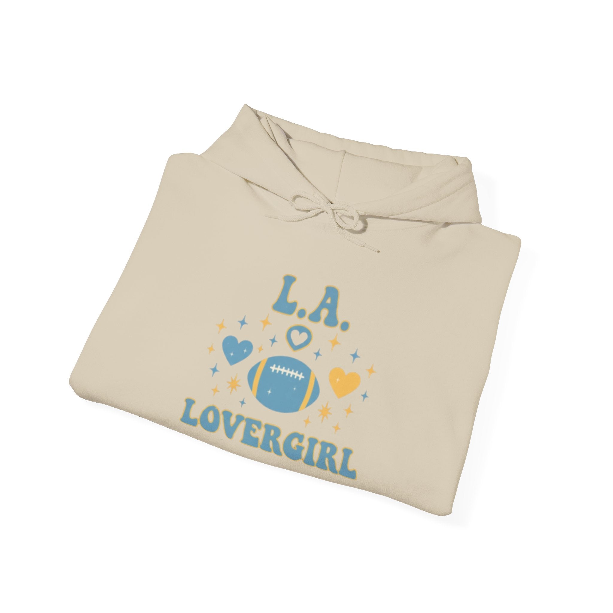 Los Angeles Lovergirl Hoodie — Cute Heart & Football Graphic Pullover