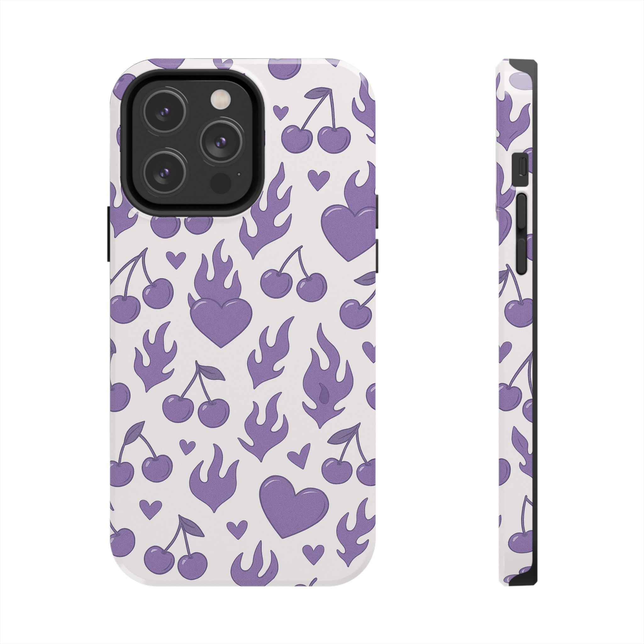 Purple Flaming Heart Phone Case