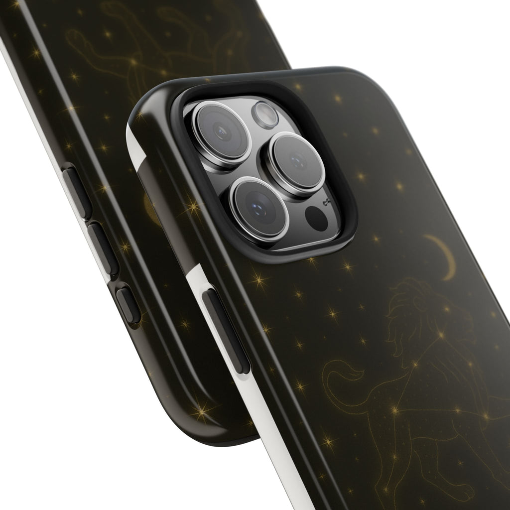 Leo Constellation Tough Phone Case — Zodiac Lion Design with Moon & Stars