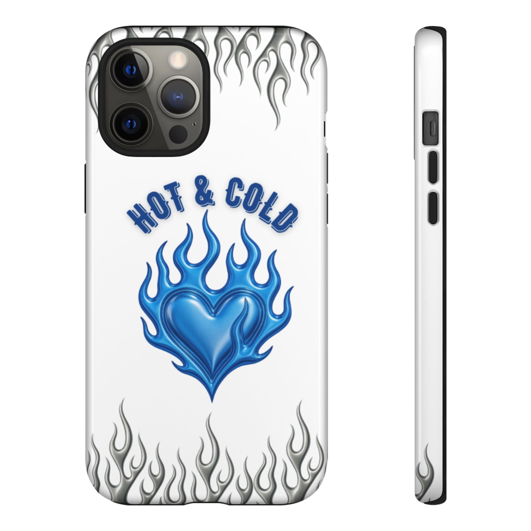 Hot & Cold Blue Flame Heart Phone Case