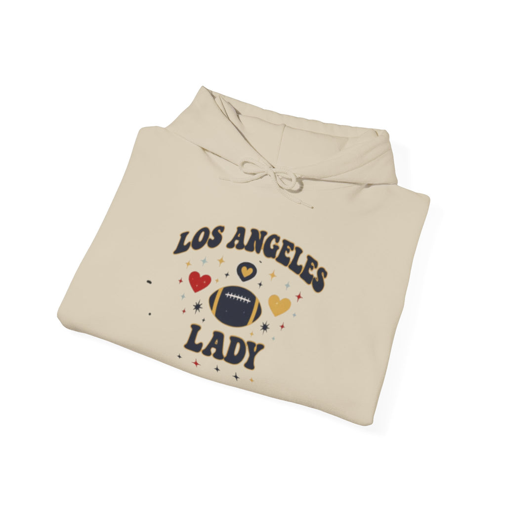 Los Angeles Lady Hoodie – Cute Heart & FootballGraphic Pullover