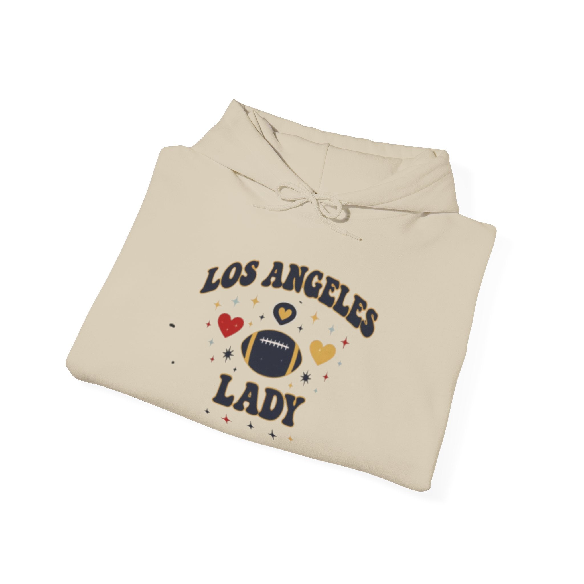 Los Angeles Lady Hoodie – Cute Heart & FootballGraphic Pullover