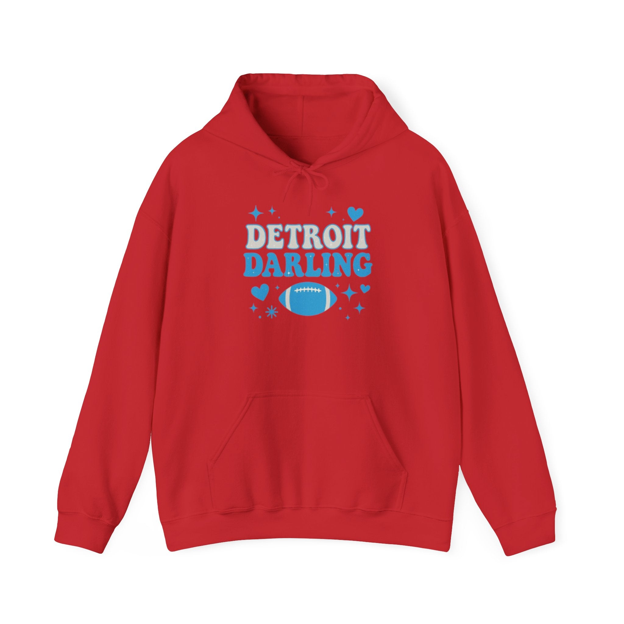 Detroit Darling Hoodie — Cute Blue Football Girlie Fan Pullover