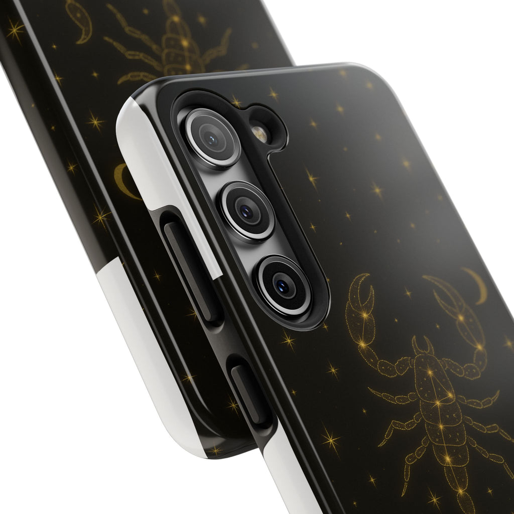 Scorpio Constellation Tough Phone Case — Black & Gold Zodiac Protection