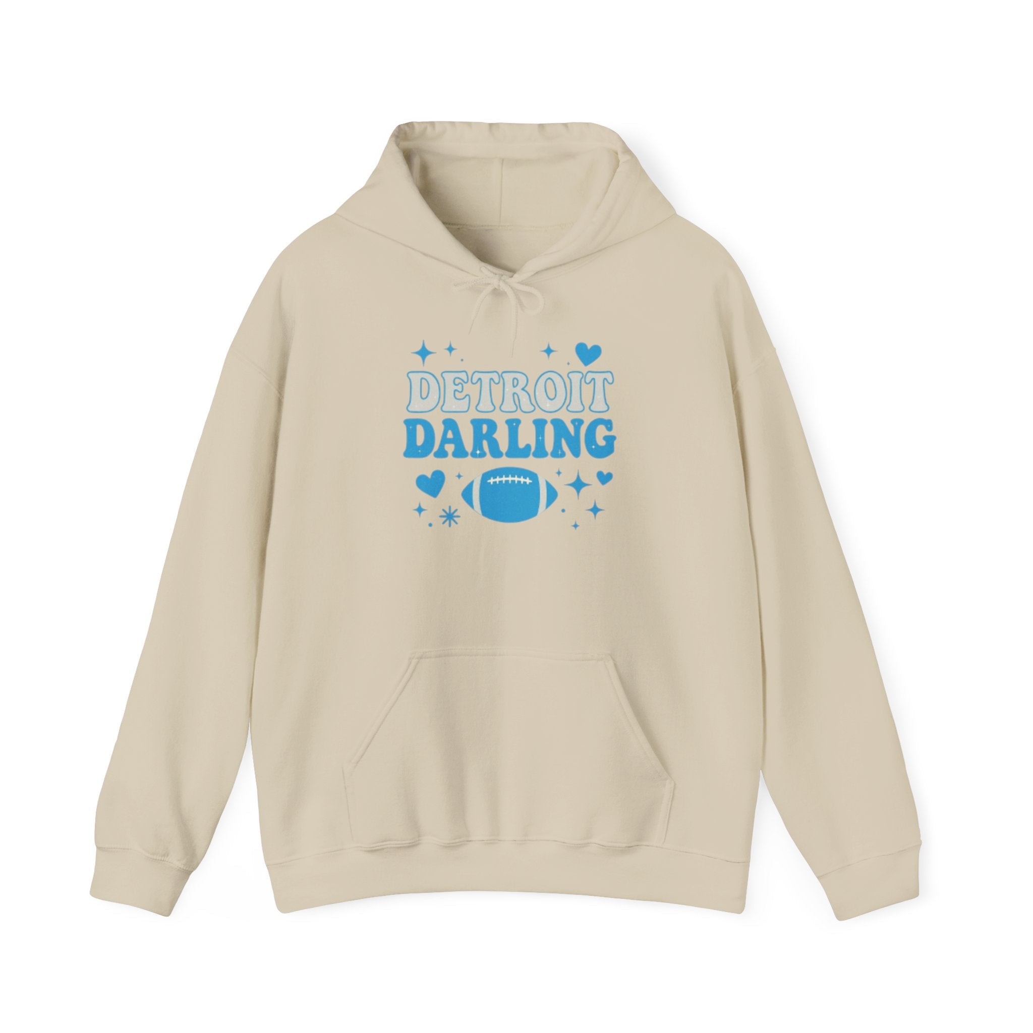 Detroit Darling Hoodie — Cute Blue Football Girlie Fan Pullover
