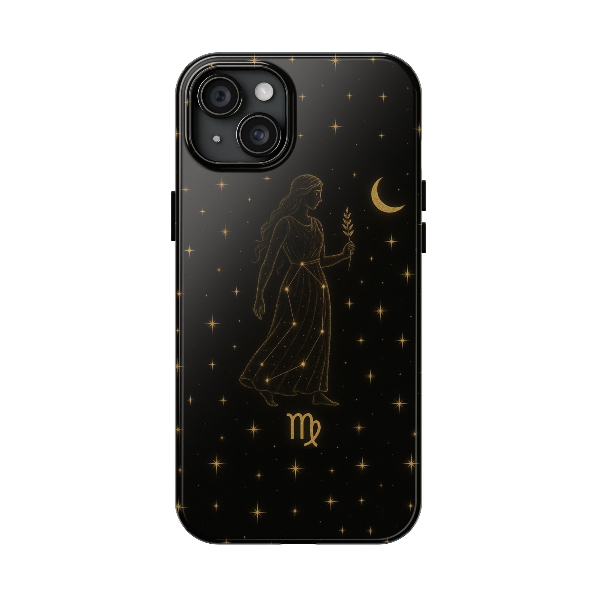 Virgo Tough Phone Case — Gold Constellation Zodiac Design