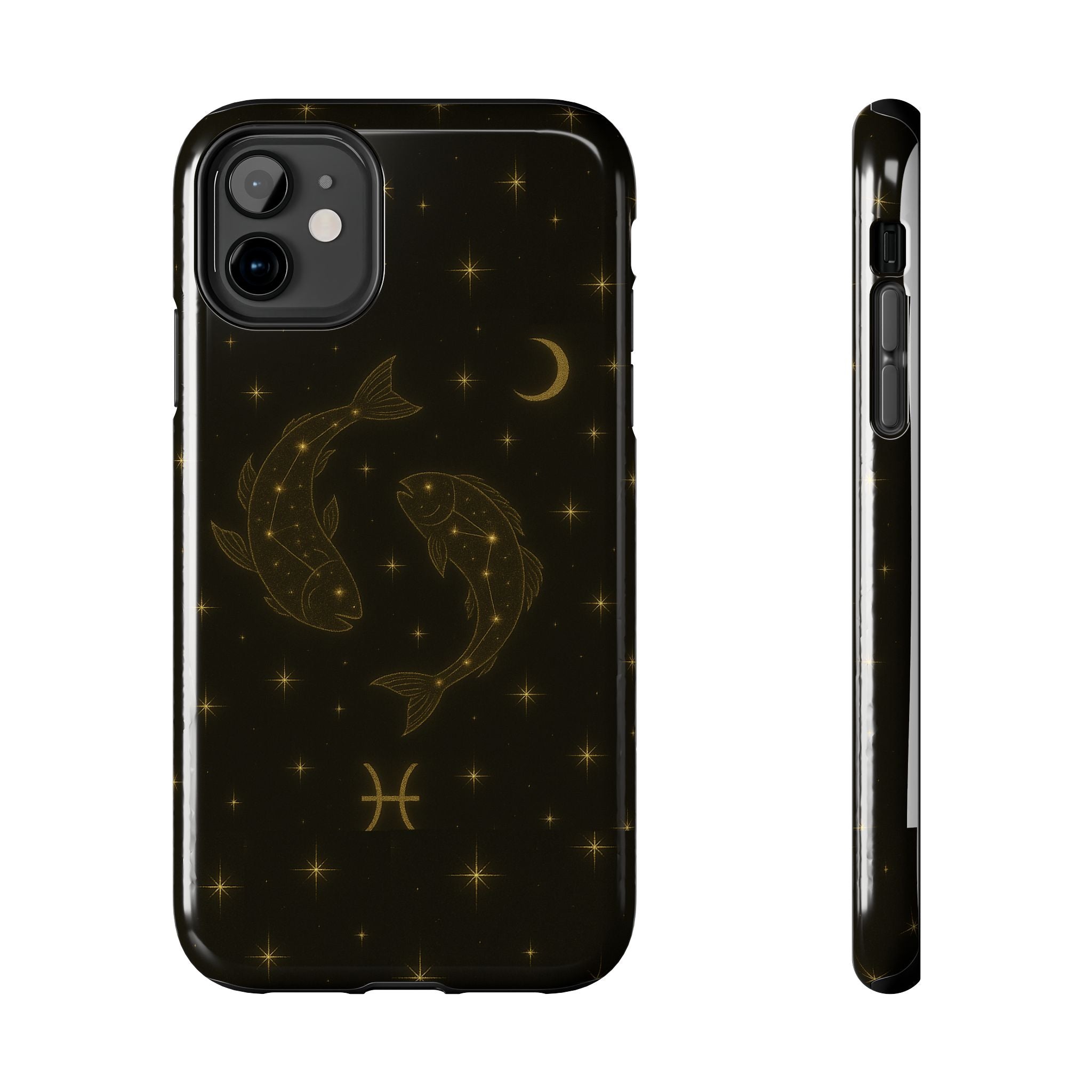 Pisces Zodiac Tough Phone Case — Gold Koi Constellation Design