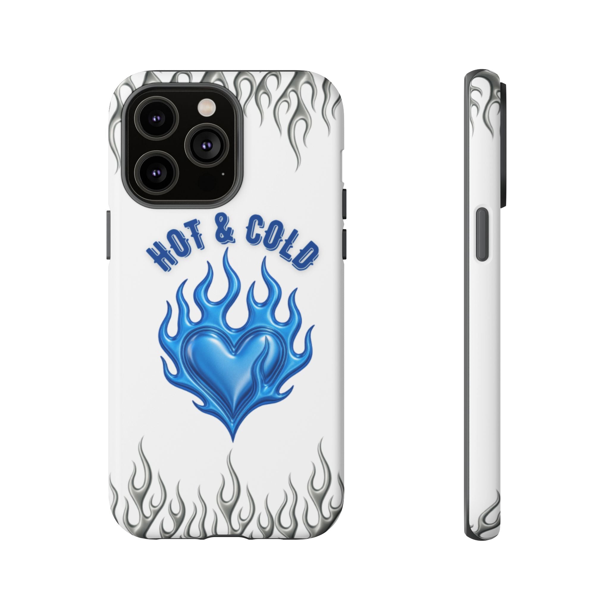 Hot & Cold Blue Flame Heart Phone Case