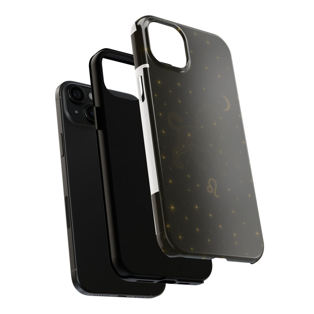 Leo Constellation Tough Phone Case — Zodiac Lion Design with Moon & Stars