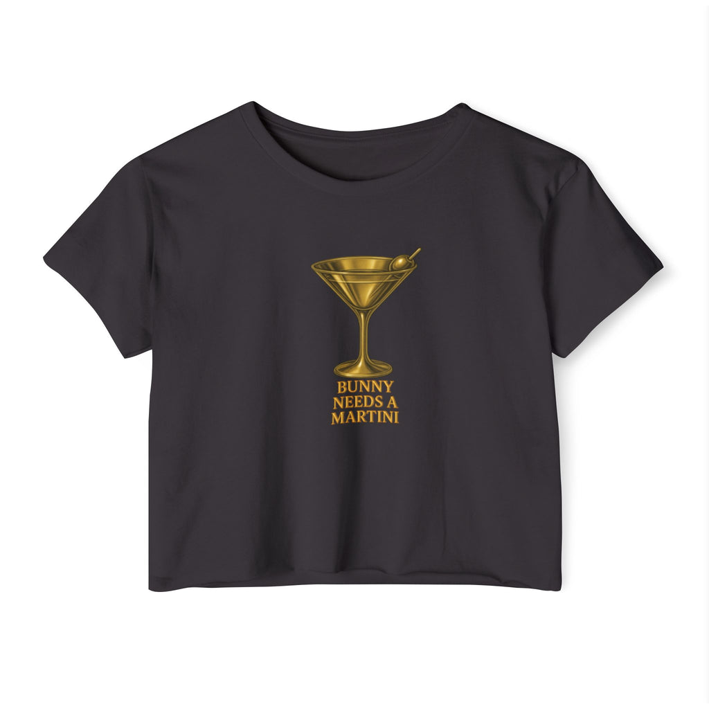 "Bunny Needs a Martini" Graphic Cropped Tee