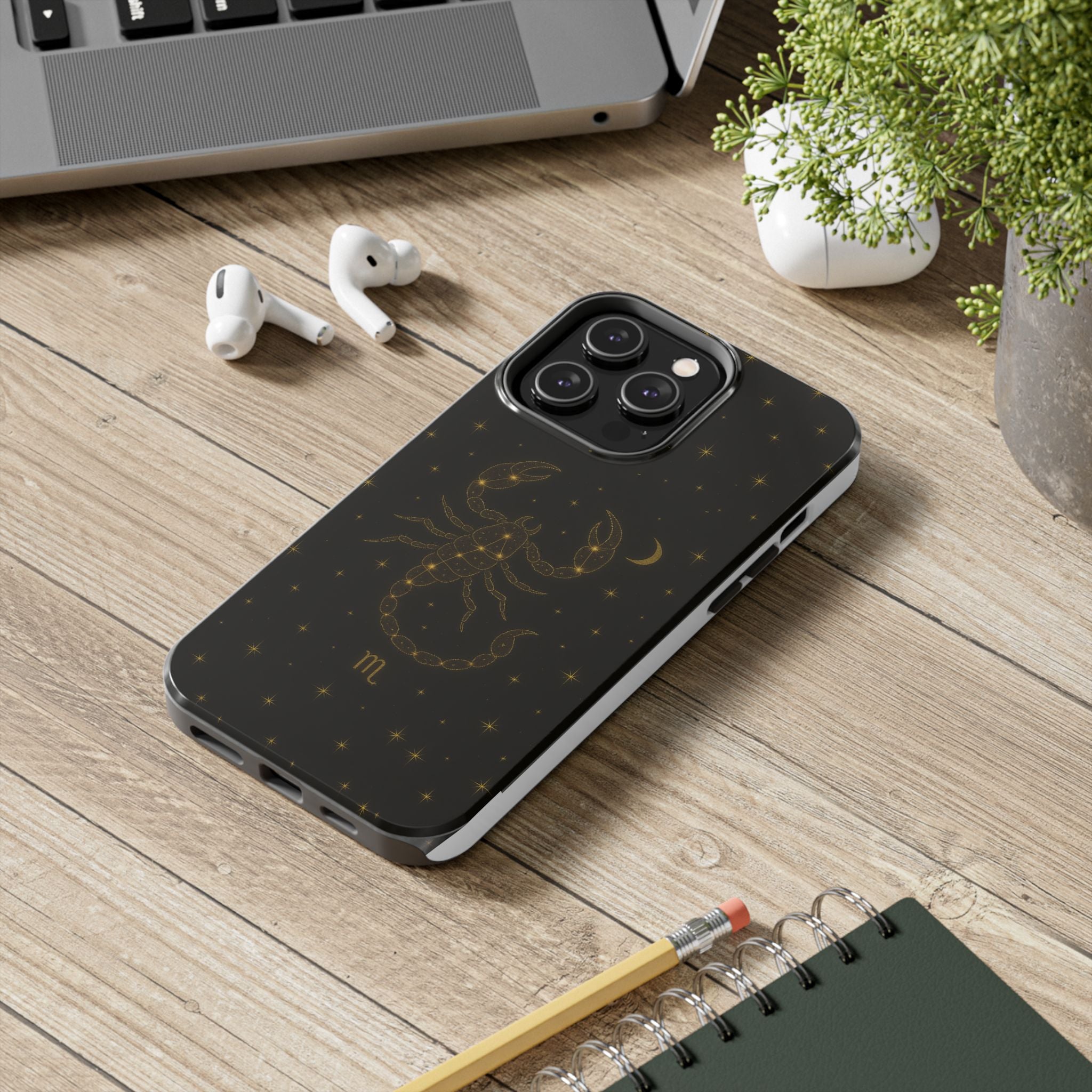 Scorpio Constellation Tough Phone Case — Black & Gold Zodiac Protection