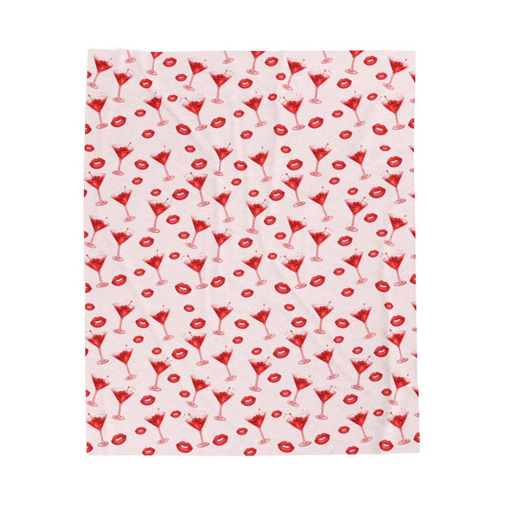"Cocktails & Kisses" Plush Blanket
