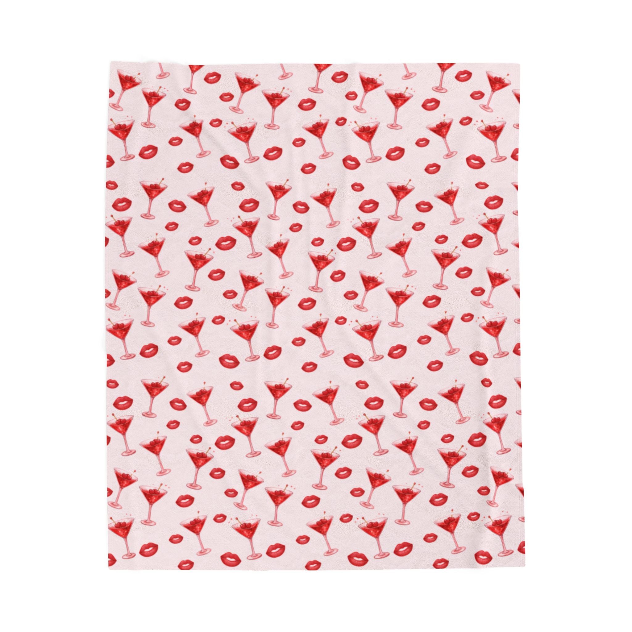"Cocktails & Kisses" Plush Blanket