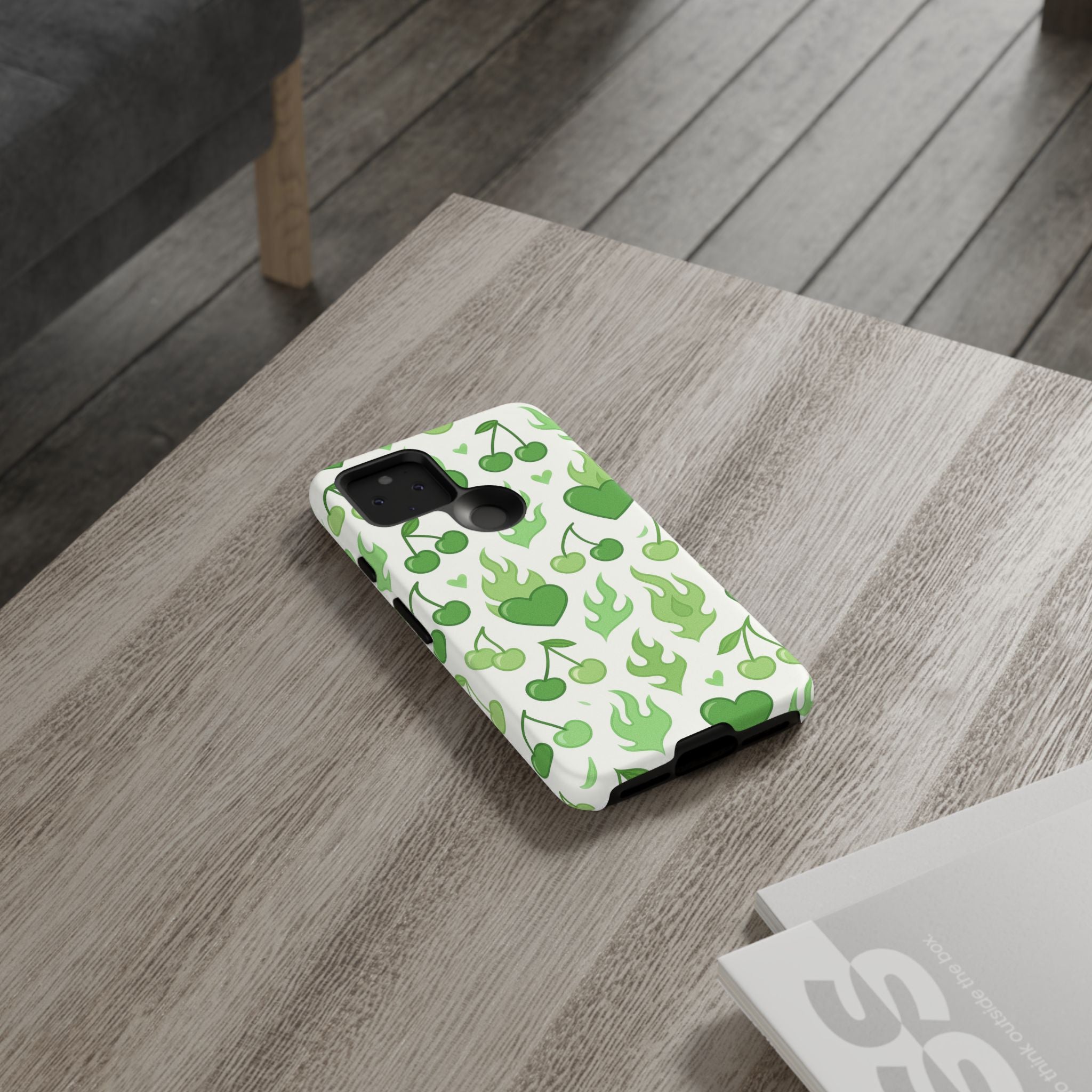 Green Flame Hearts Phone Case