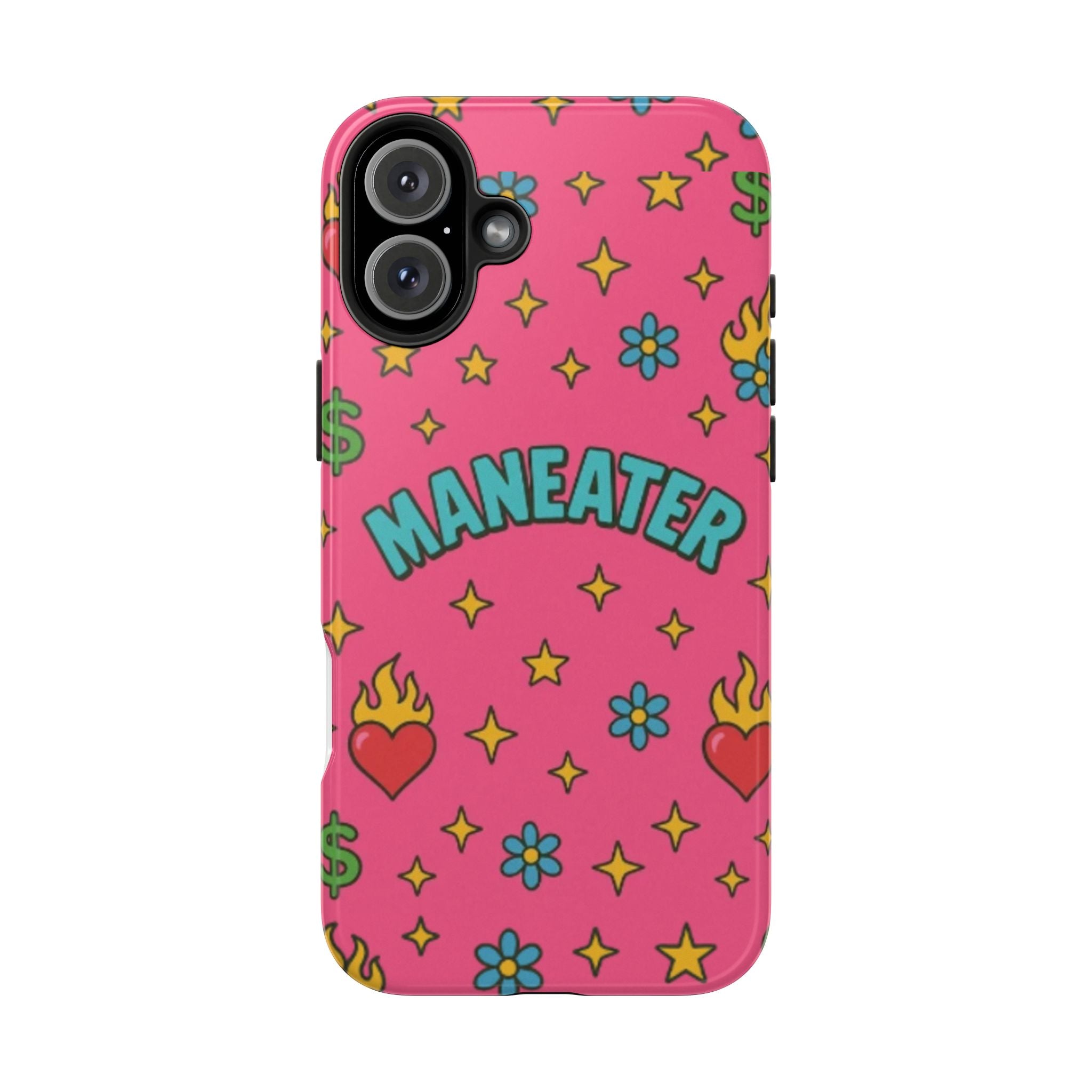 Maneater Flaming Heart Pink Phone Case