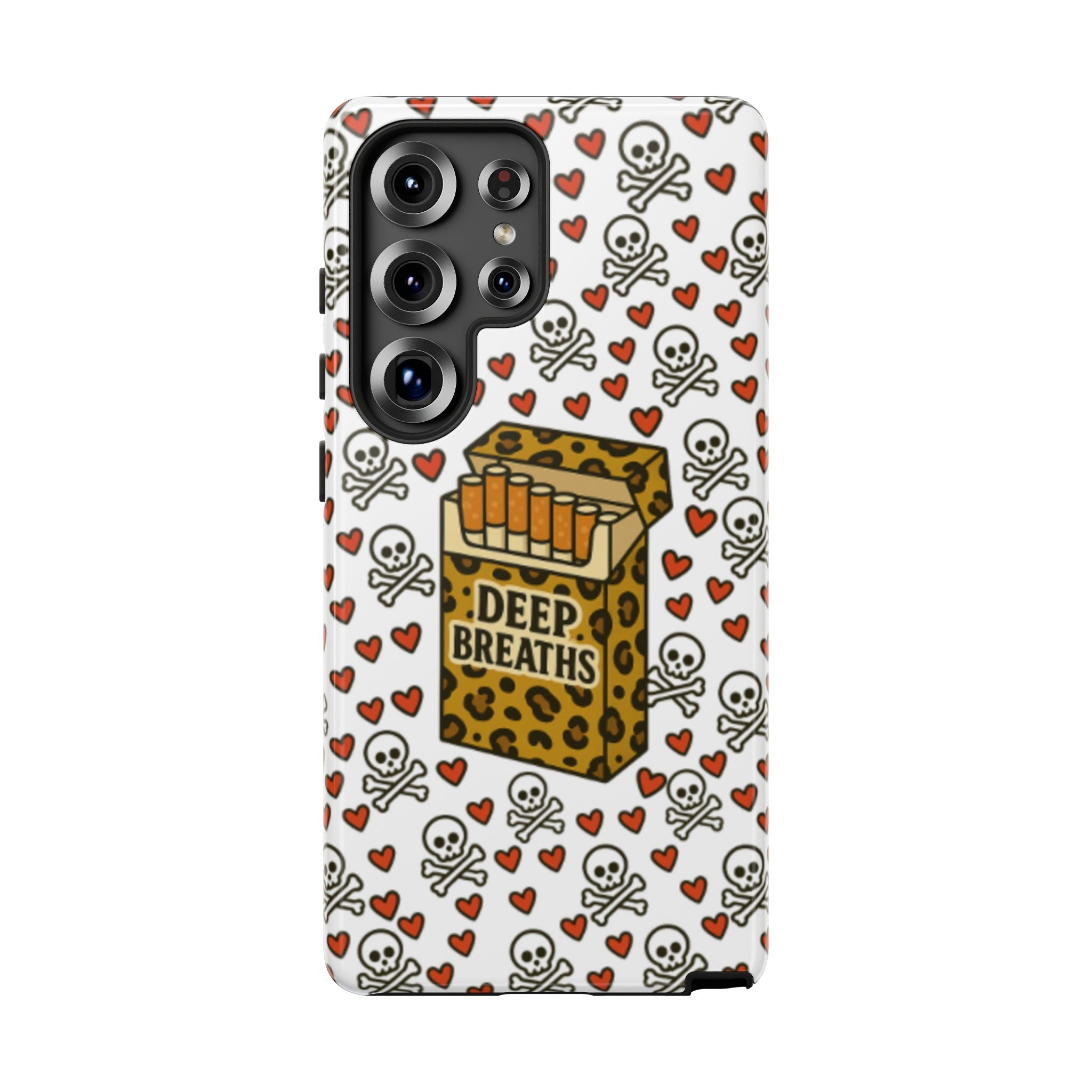 'Deep Breaths' Cigs & Skulls Phone Case