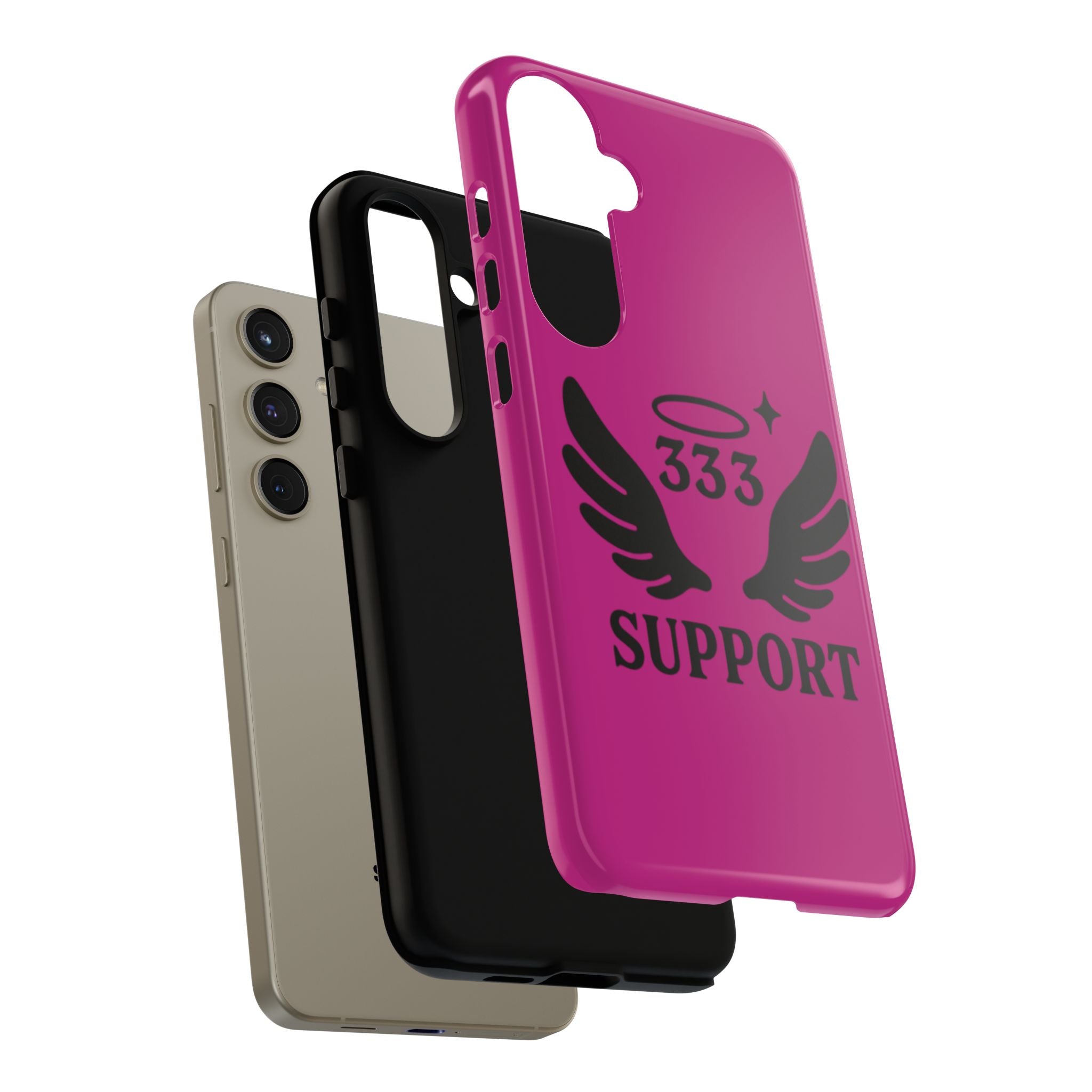 Black & Pink 333 Support Phone Case