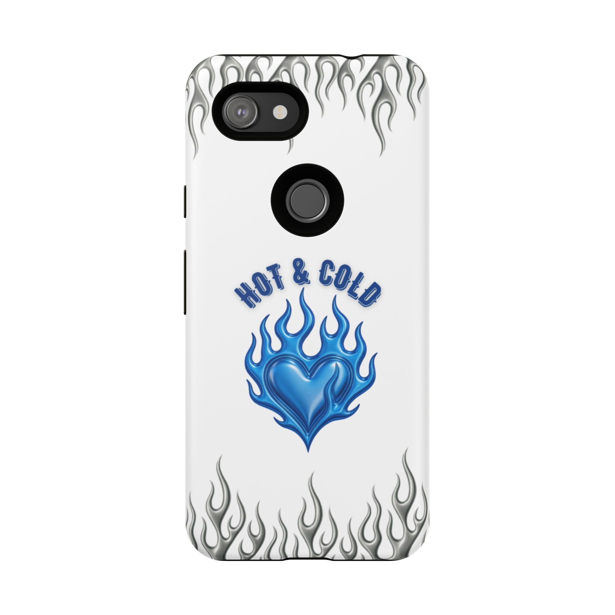 Hot & Cold Blue Flame Heart Phone Case
