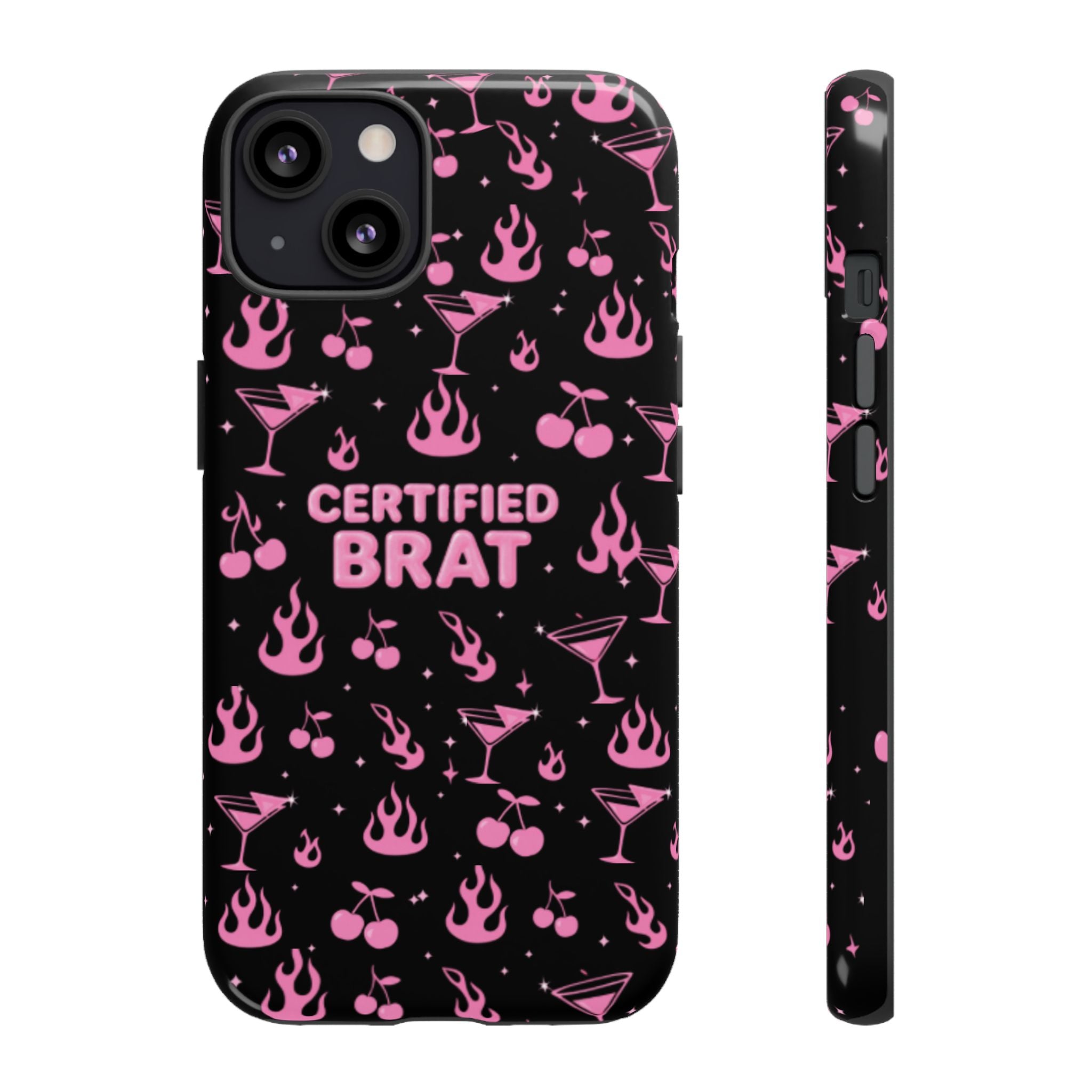 Black Certified Brat Pink Pattern Phone Case