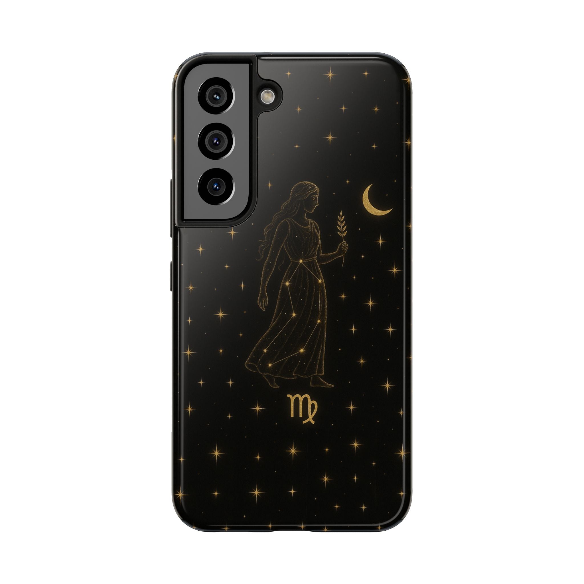 Virgo Tough Phone Case — Gold Constellation Zodiac Design