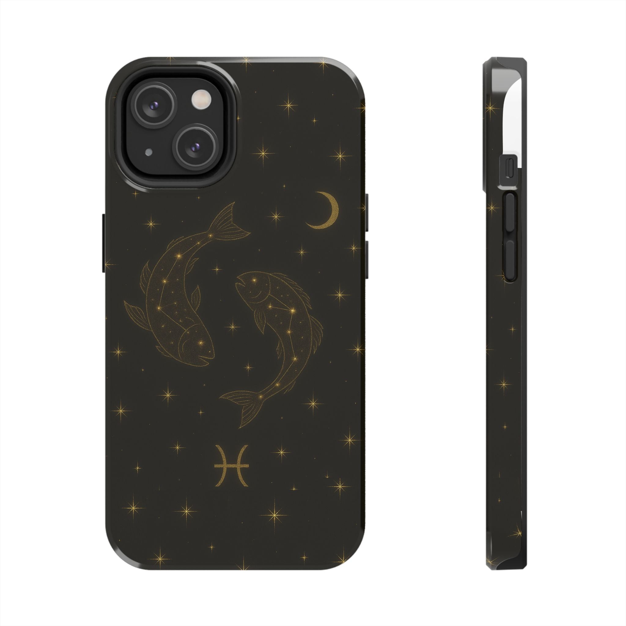 Pisces Zodiac Tough Phone Case — Gold Koi Constellation Design