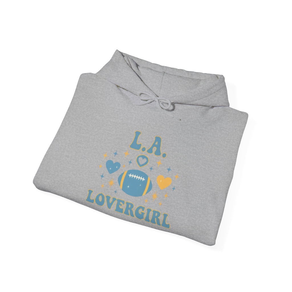 Los Angeles Lovergirl Hoodie — Cute Heart & Football Graphic Pullover