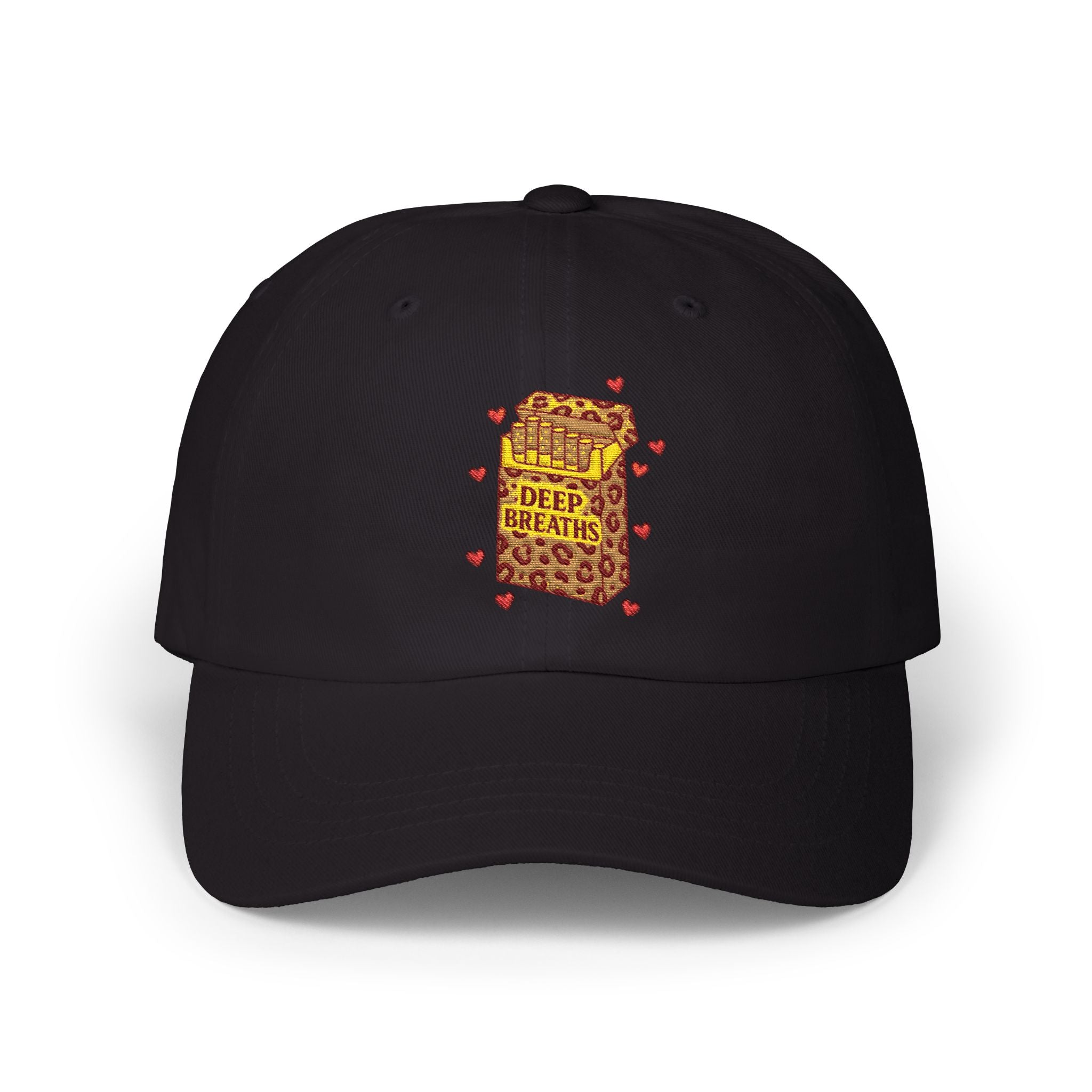 'Deep Breaths Leopard Cigarettes Graphic Dad Cap