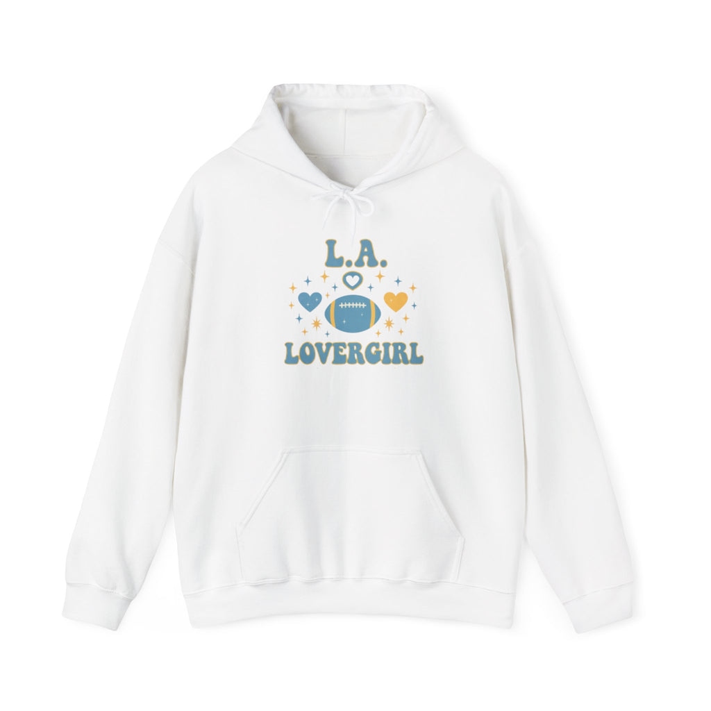 Los Angeles Lovergirl Hoodie — Cute Heart & Football Graphic Pullover
