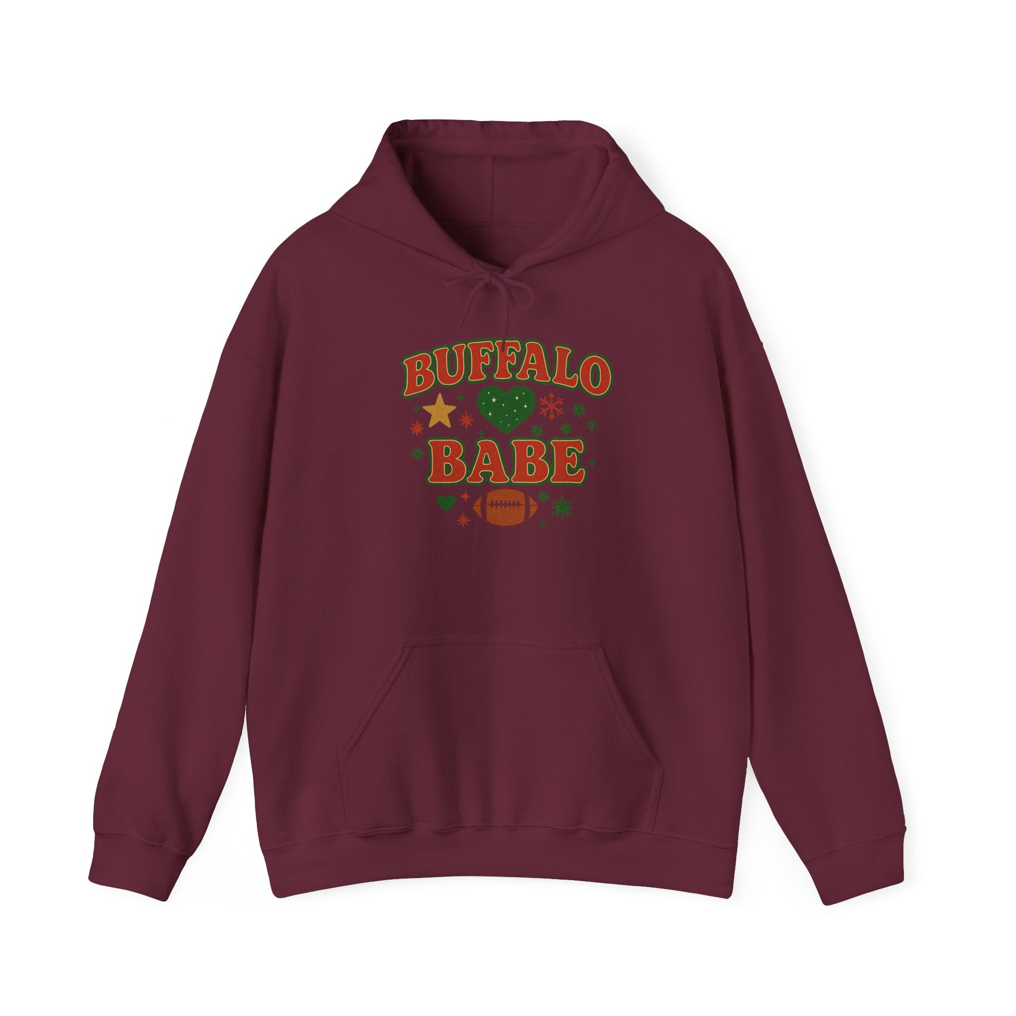 Hoodie — "Buffalo Babe" Christmas Style Football Graphic Pullover