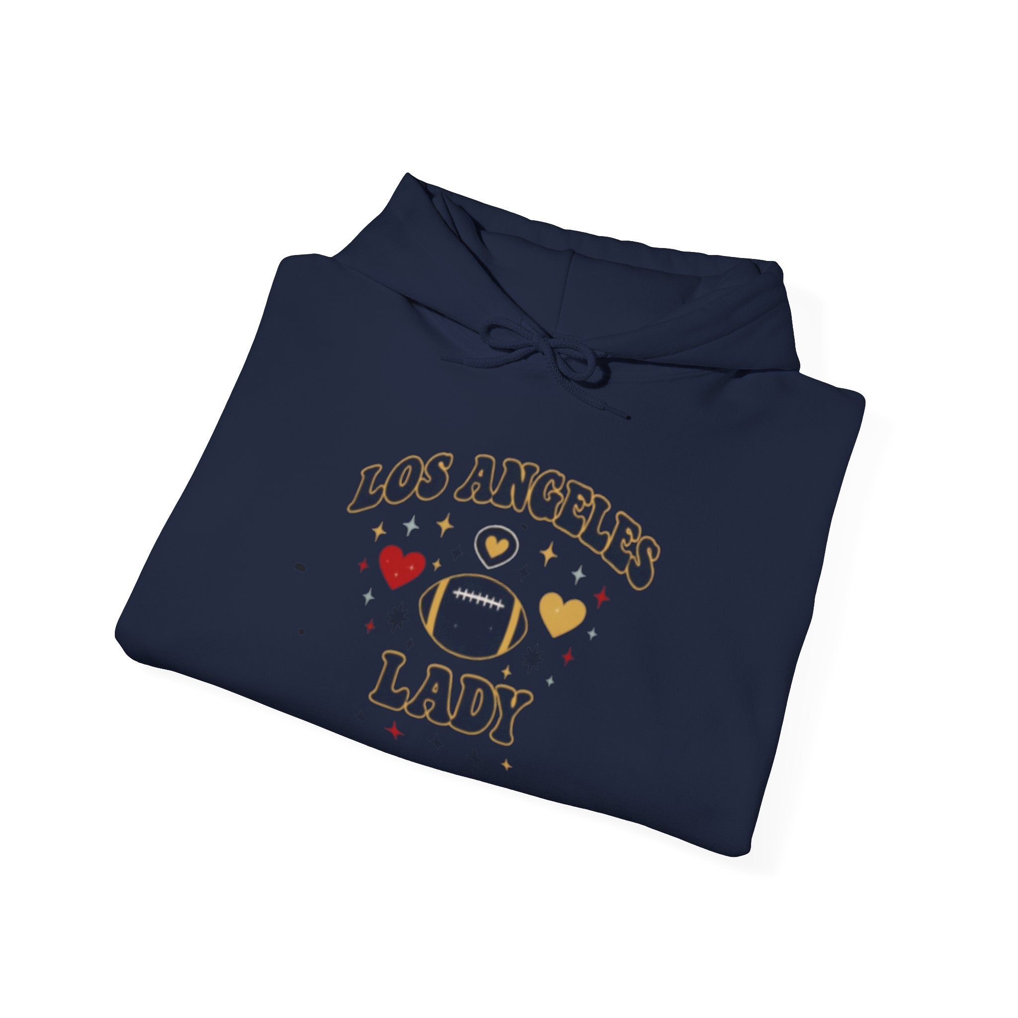 Los Angeles Lady Hoodie – Cute Heart & FootballGraphic Pullover