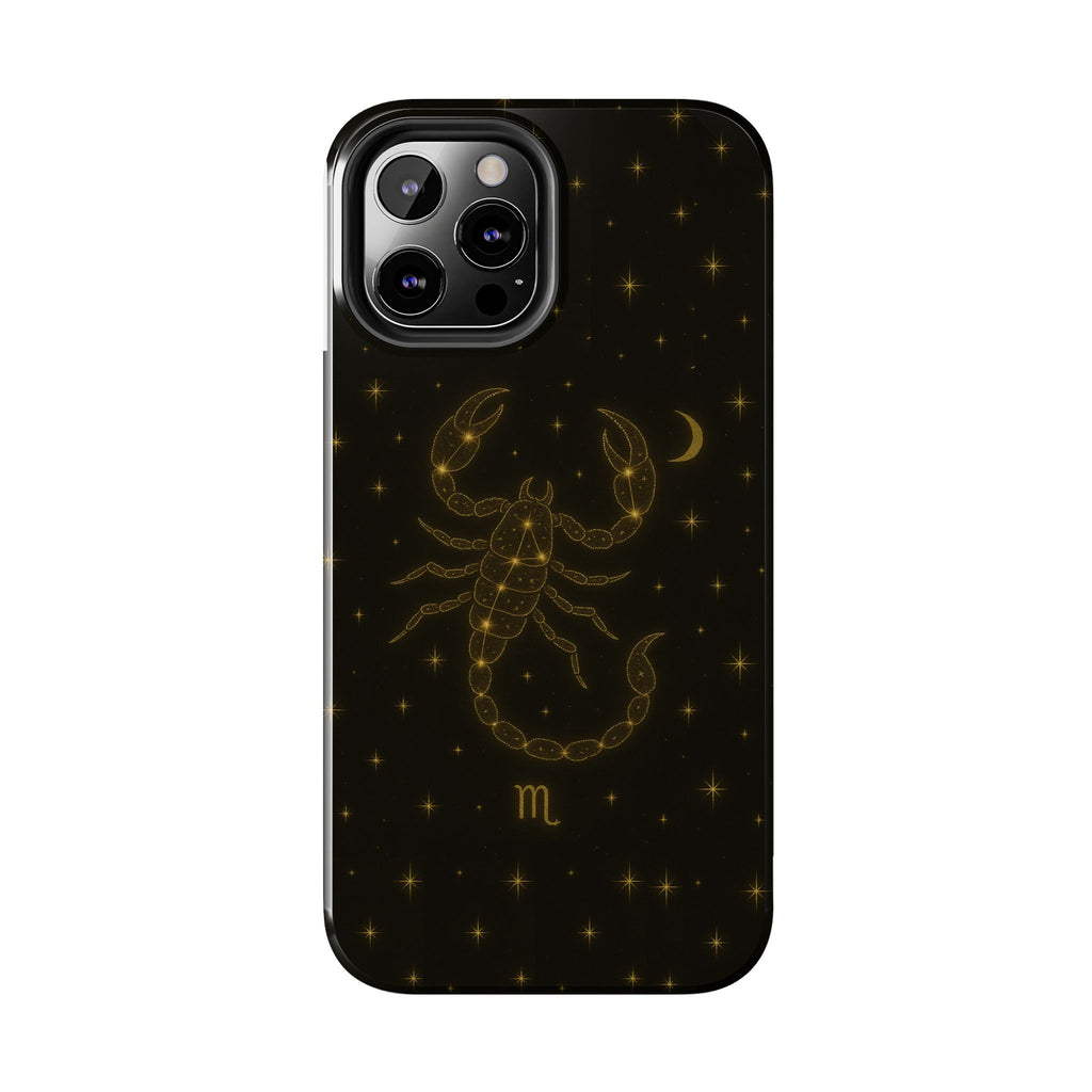 Scorpio Constellation Tough Phone Case — Black & Gold Zodiac Protection