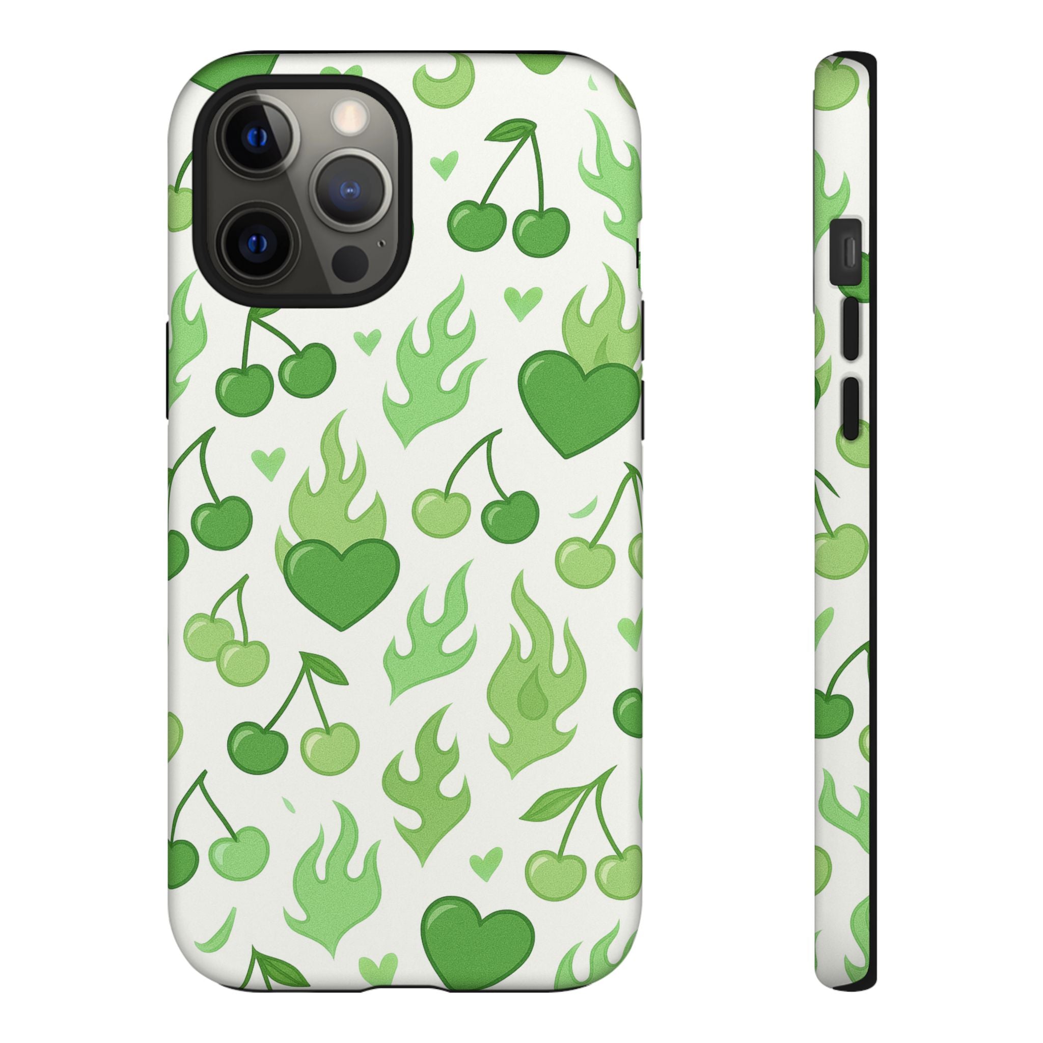 Green Flame Hearts Phone Case